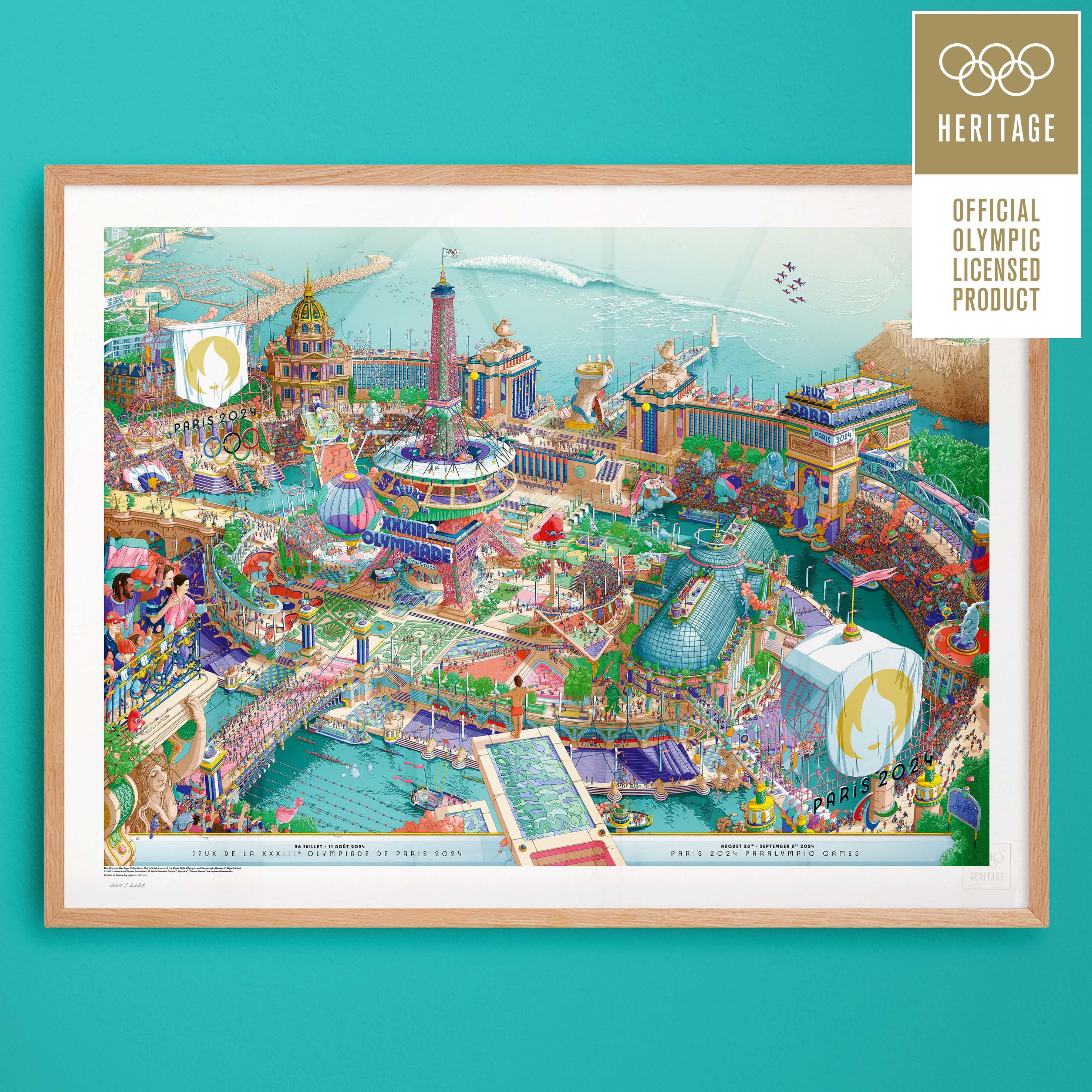 ÉDITION LIMITÉE PREMIUM - L’affiche officielle des Jeux de Paris 2024 - version panoramique