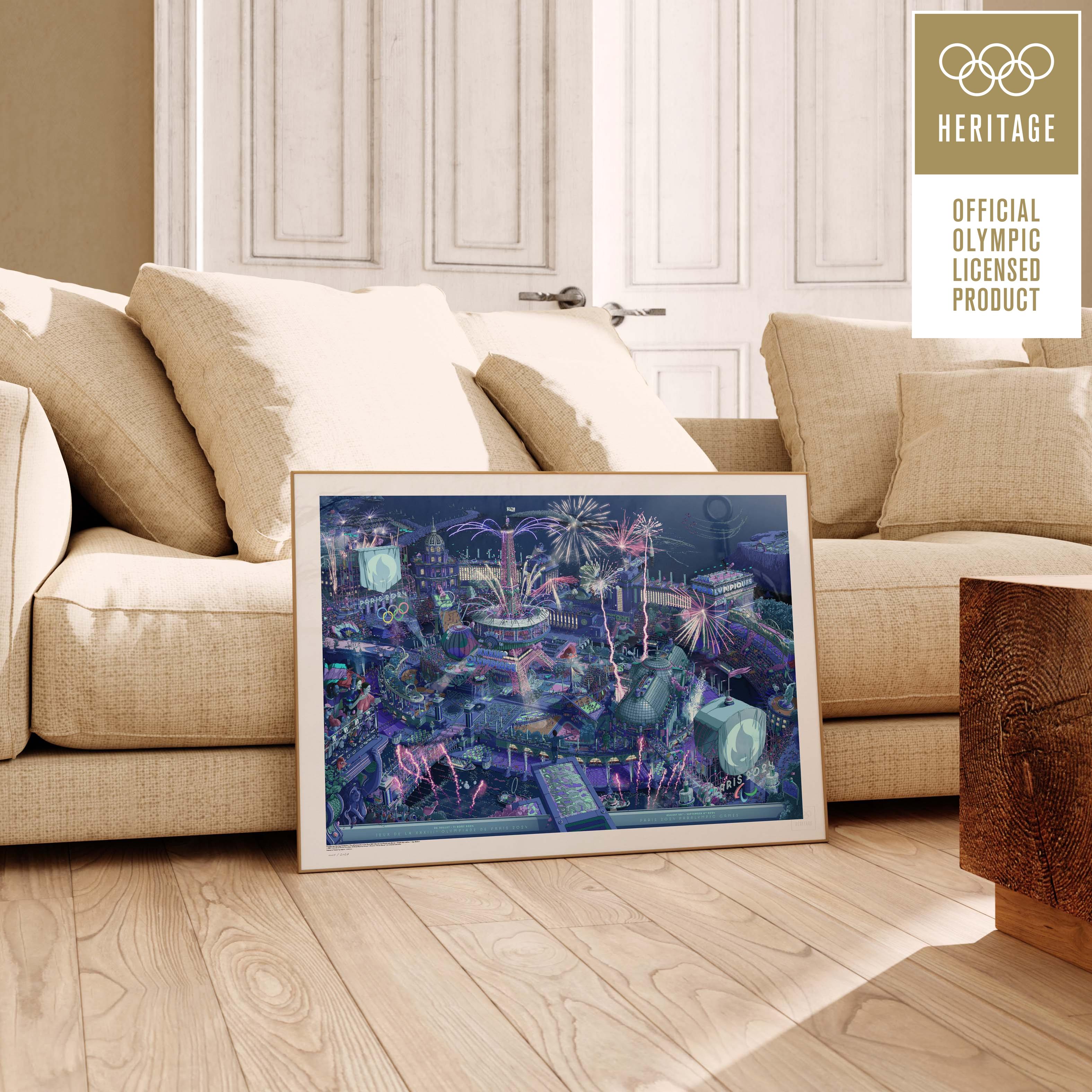 ÉDITION LIMITÉE PREMIUM - L’affiche officielle des Jeux de Paris 2024 - version panoramique Célébration