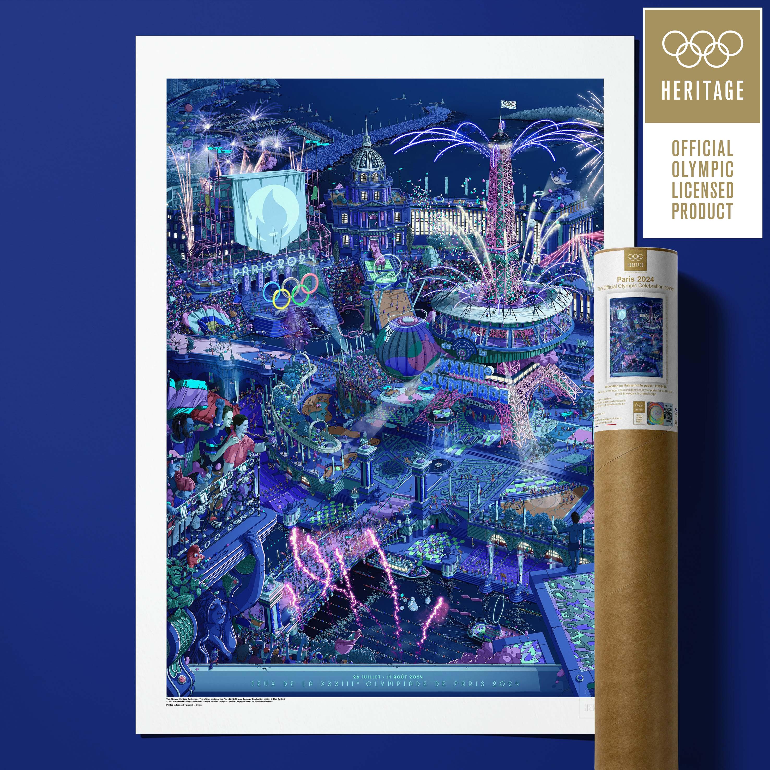 Affiche officielle des Jeux Olympiques de Paris 2024 - version Célébration