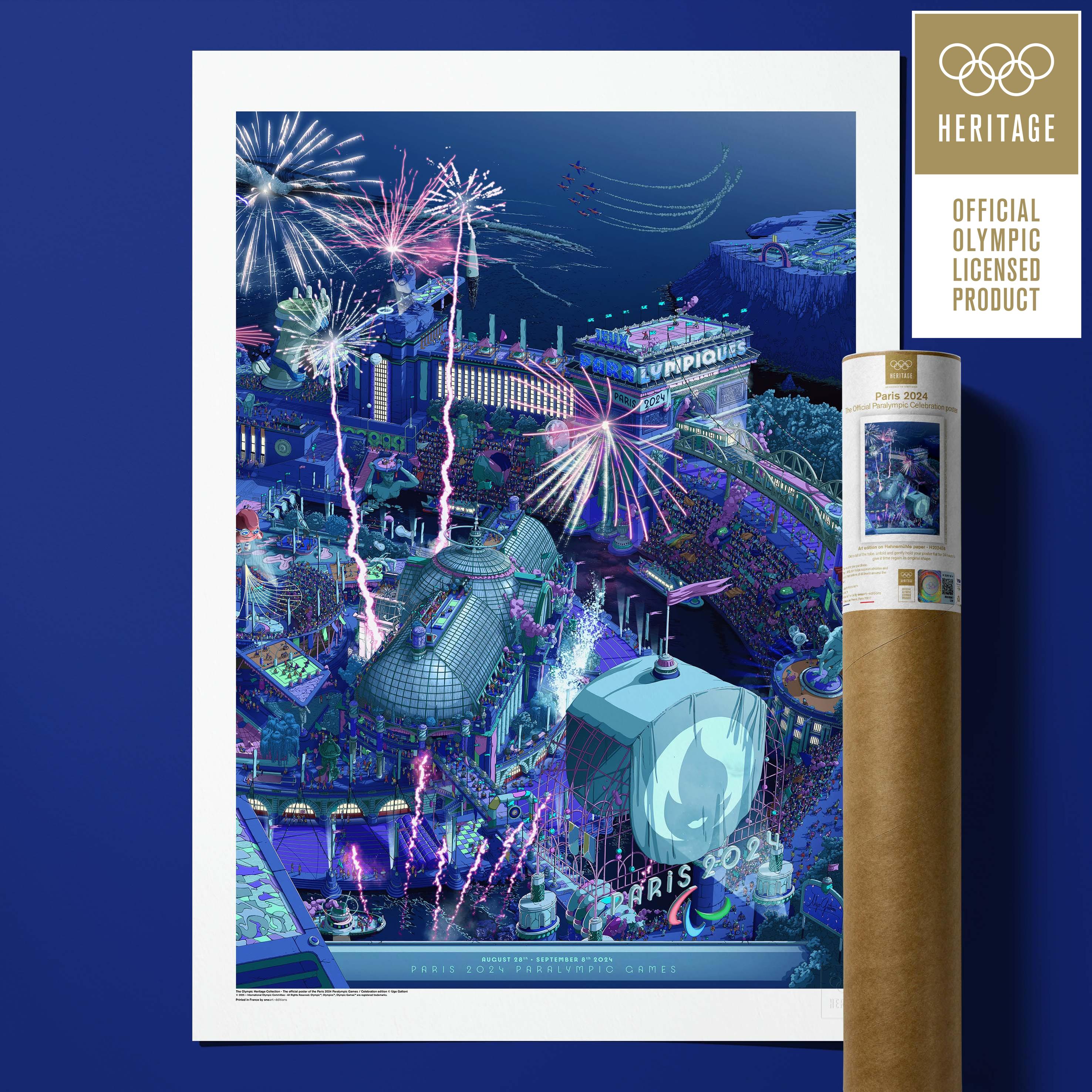 Affiche officielle des Jeux Paralympiques de Paris 2024 - version Célébration