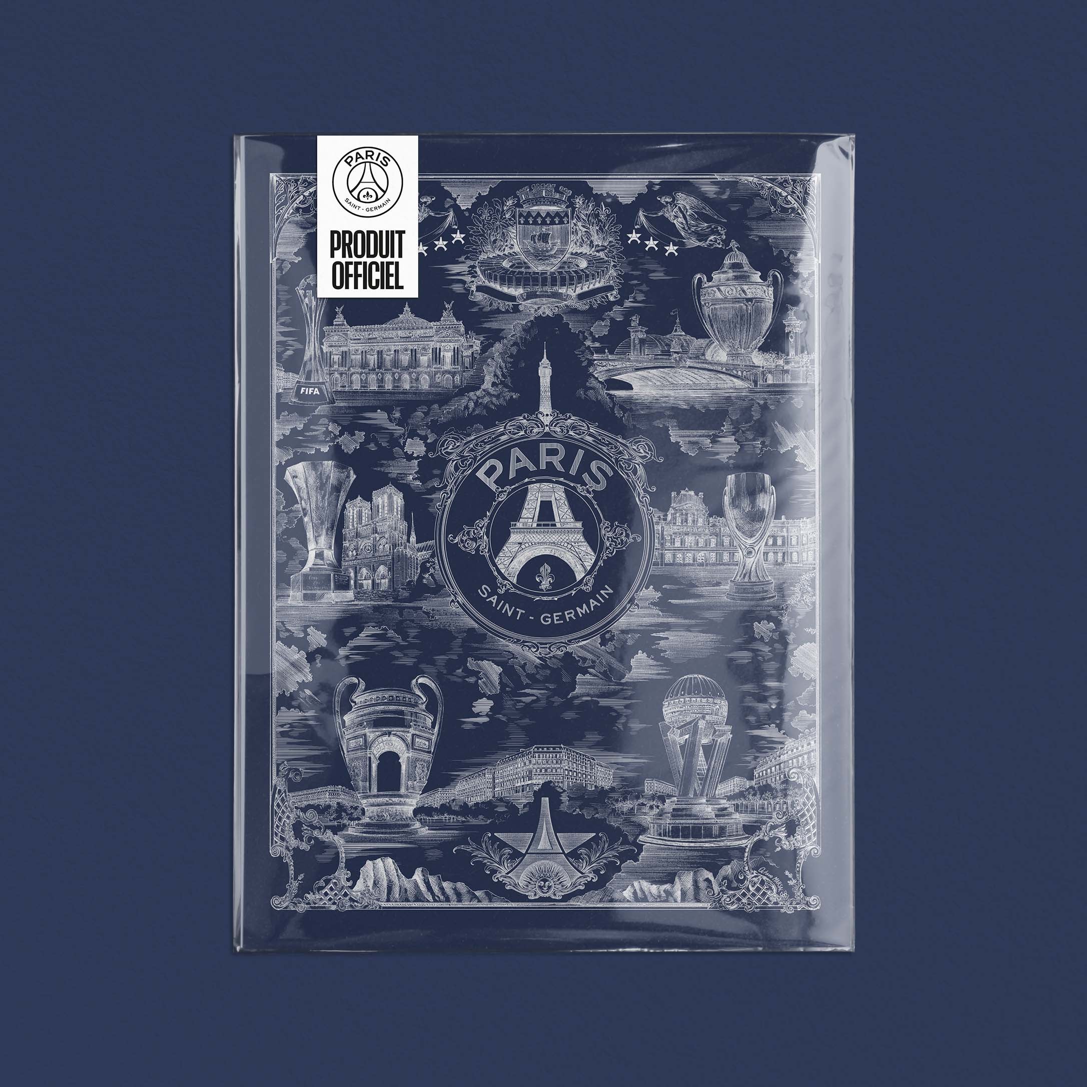 Affiche PSG - Allégorie Parisienne sur fond bleu par Octave Marsal