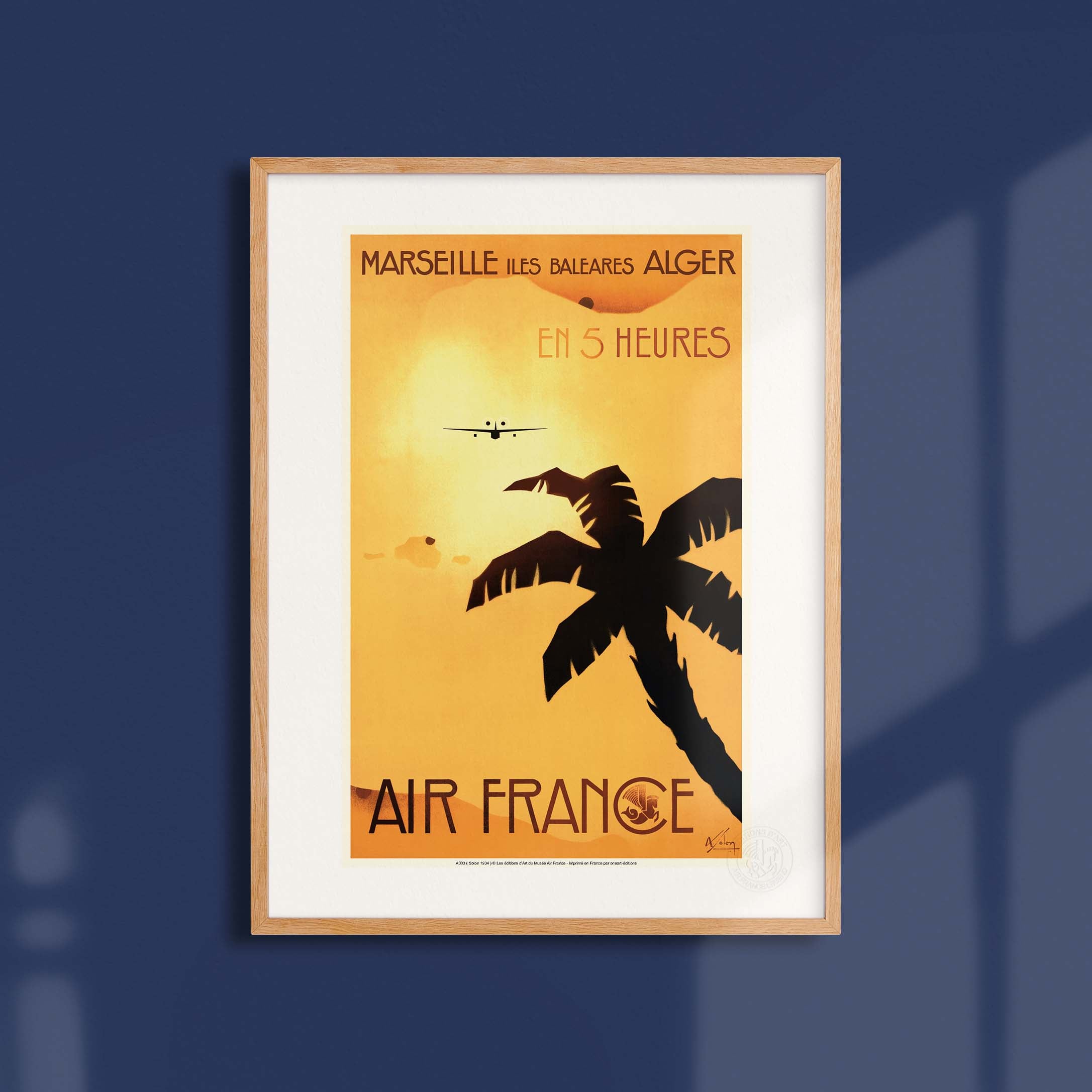 Affiche Air France - Marseille - Les Baléares - Alger en 5 h