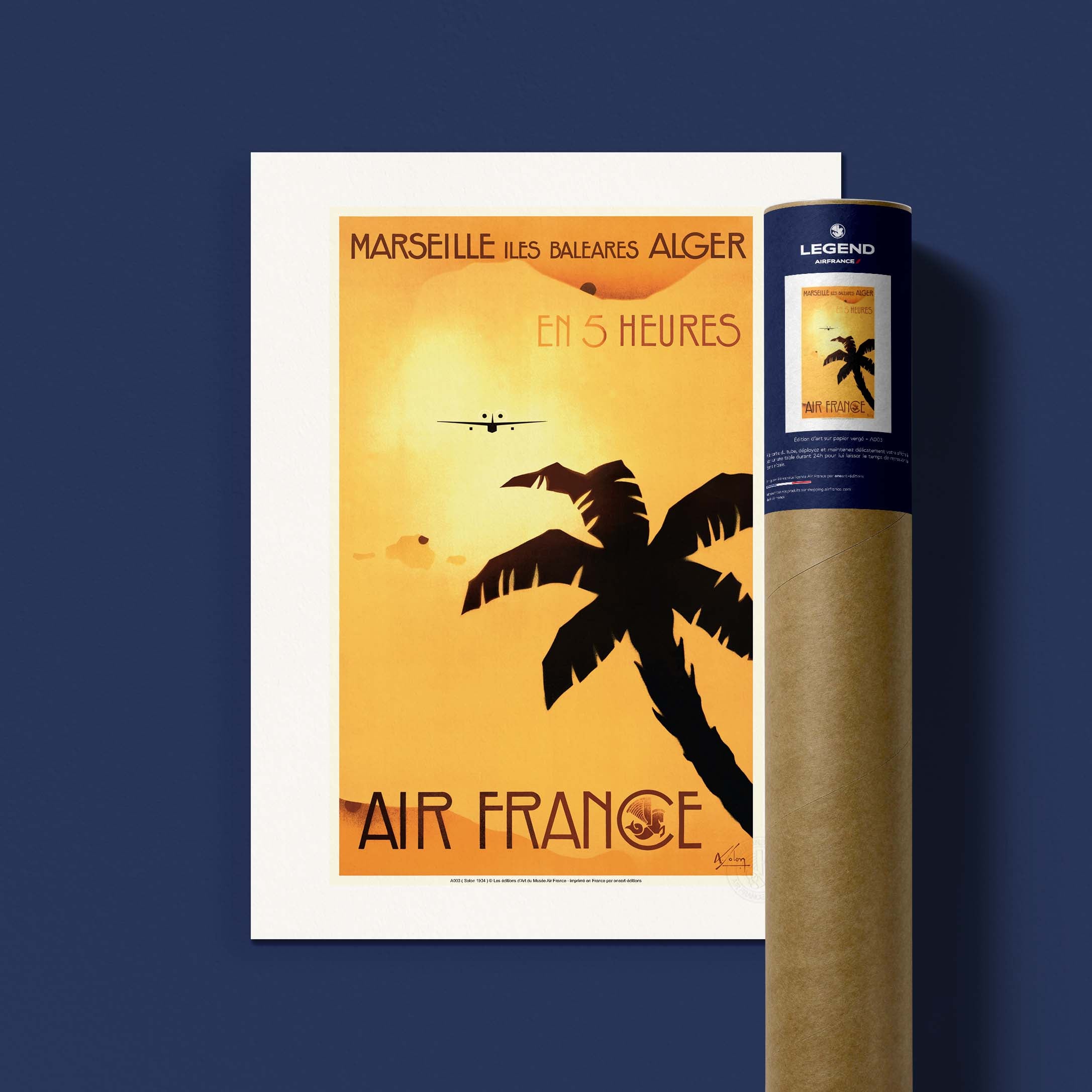 Affiche Air France - Marseille - Les Baléares - Alger en 5 h