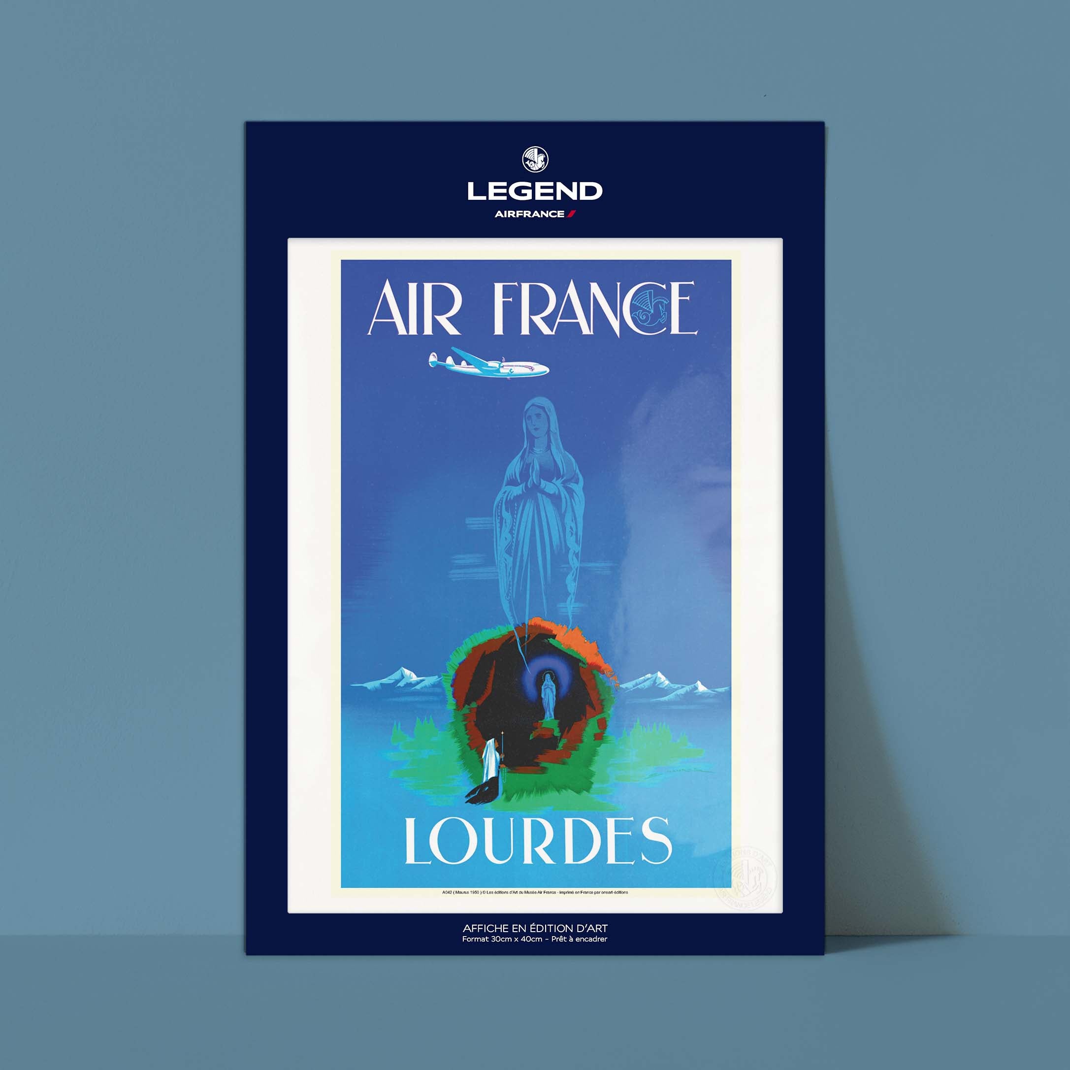 Affiche Air France - Lourdes
