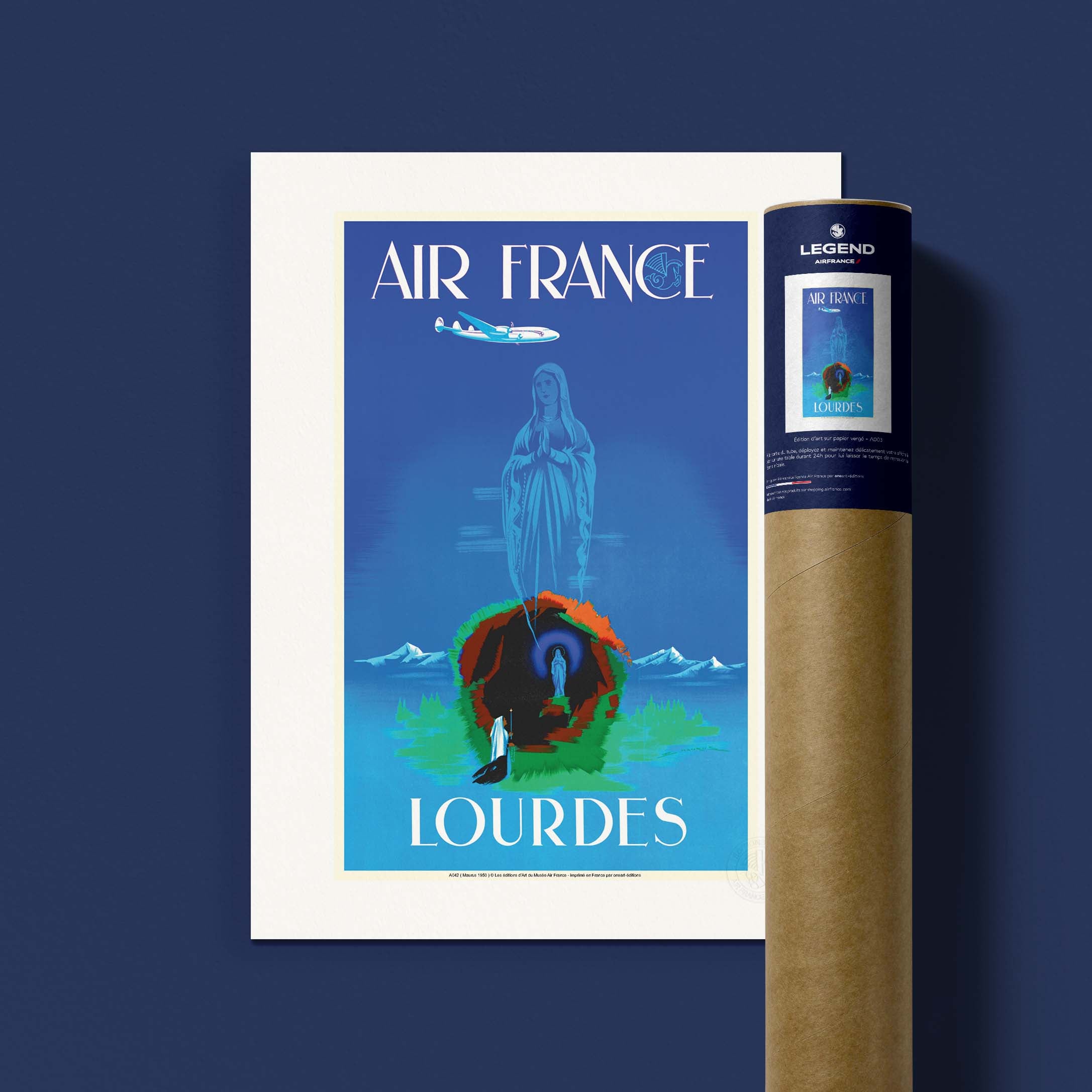 Affiche Air France - Lourdes