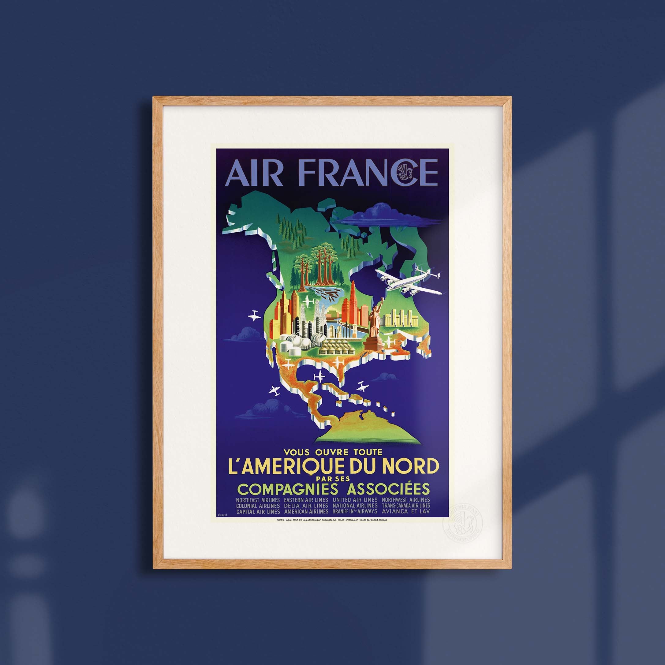 Affiche Air France - L'Amérique du Nord