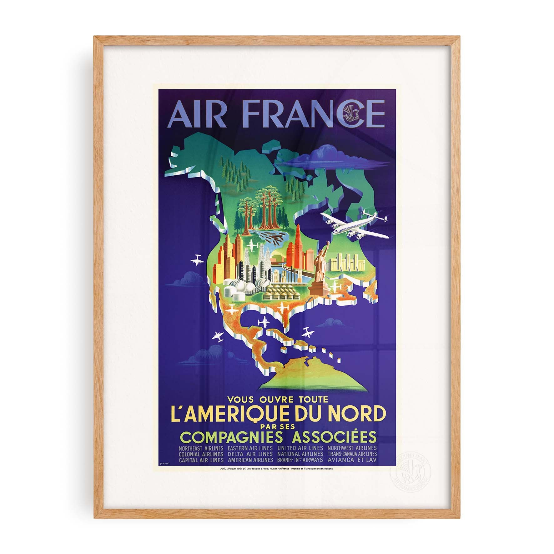 Affiche Air France - L'Amérique du Nord