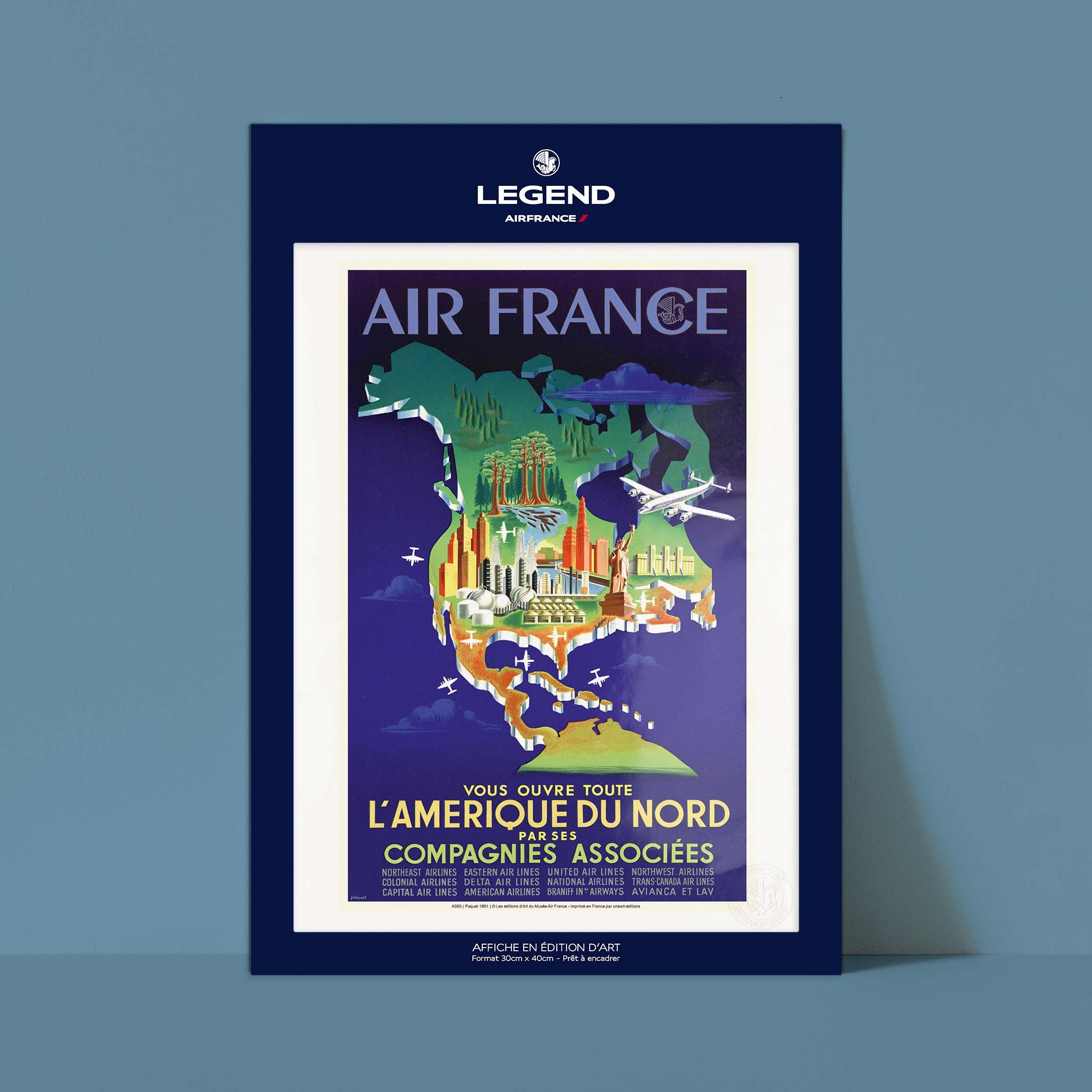 Affiche Air France - L'Amérique du Nord