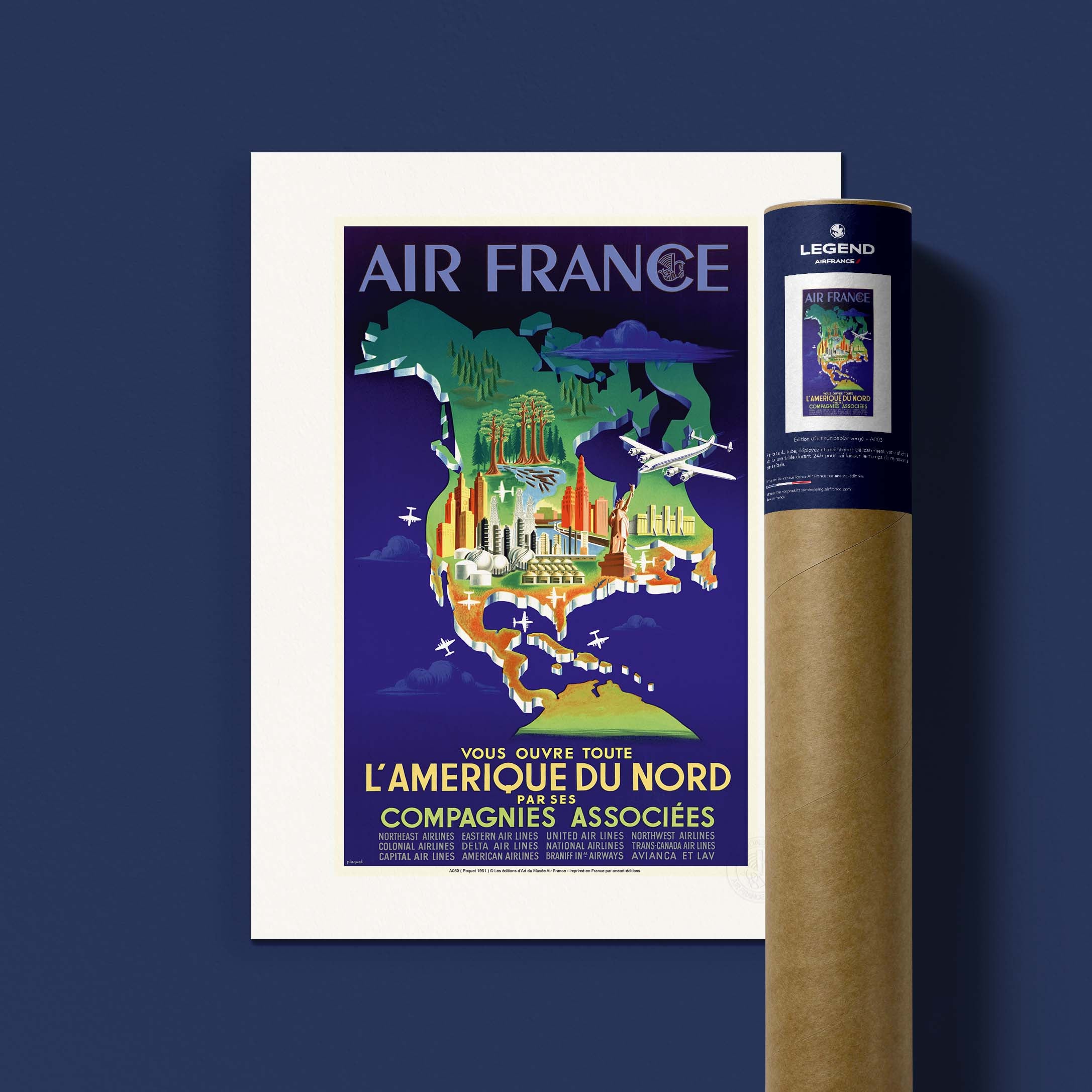 Affiche Air France - L'Amérique du Nord
