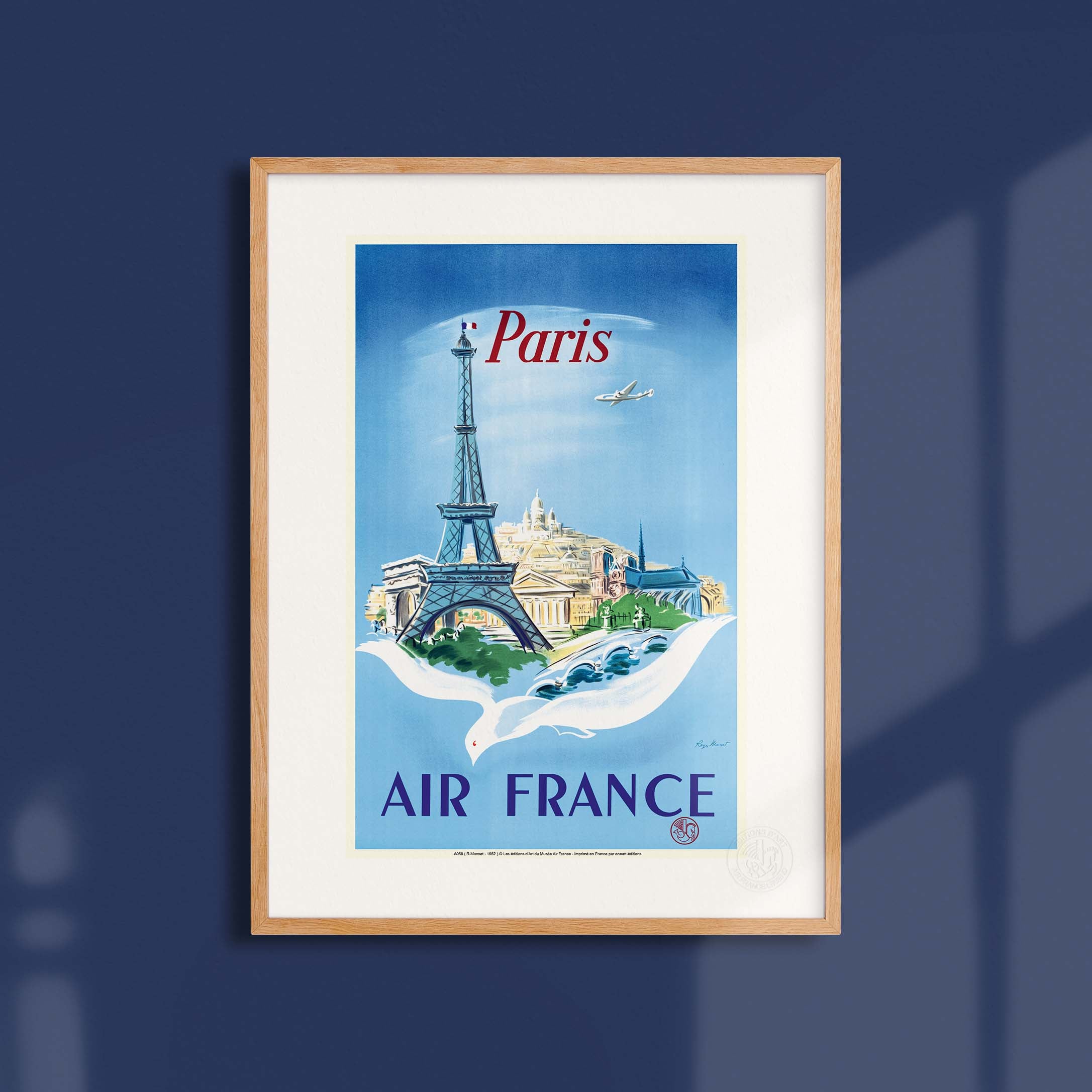Air France poster - Paris Eiffel Tower, dove