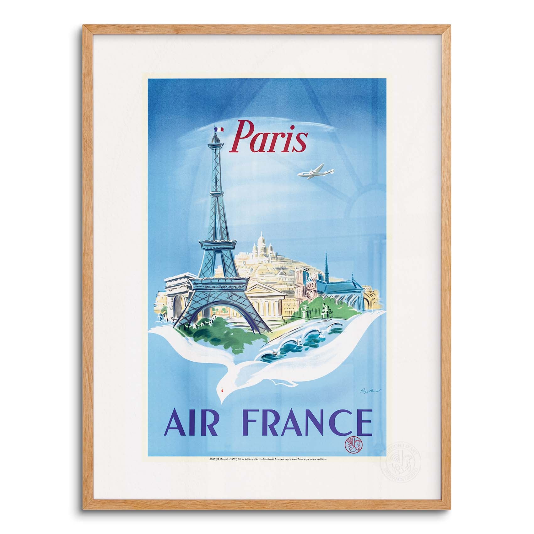 Air France poster - Paris Eiffel Tower, dove