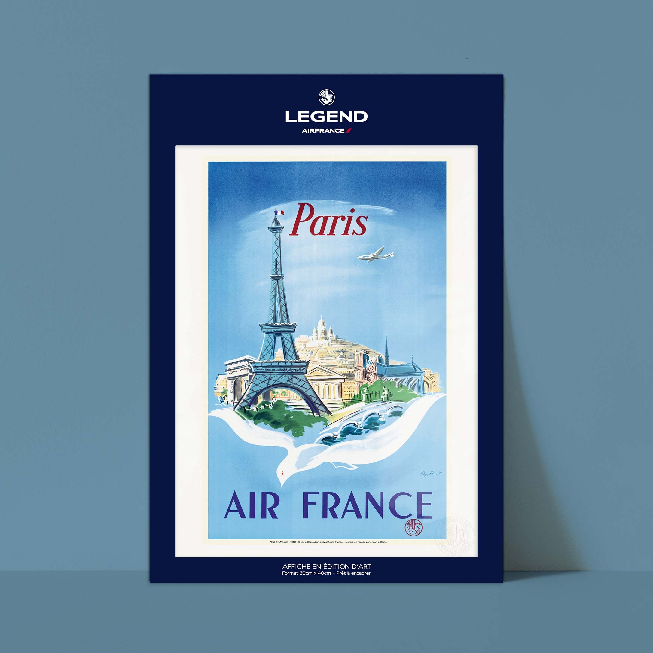 Air France poster - Paris Eiffel Tower, dove