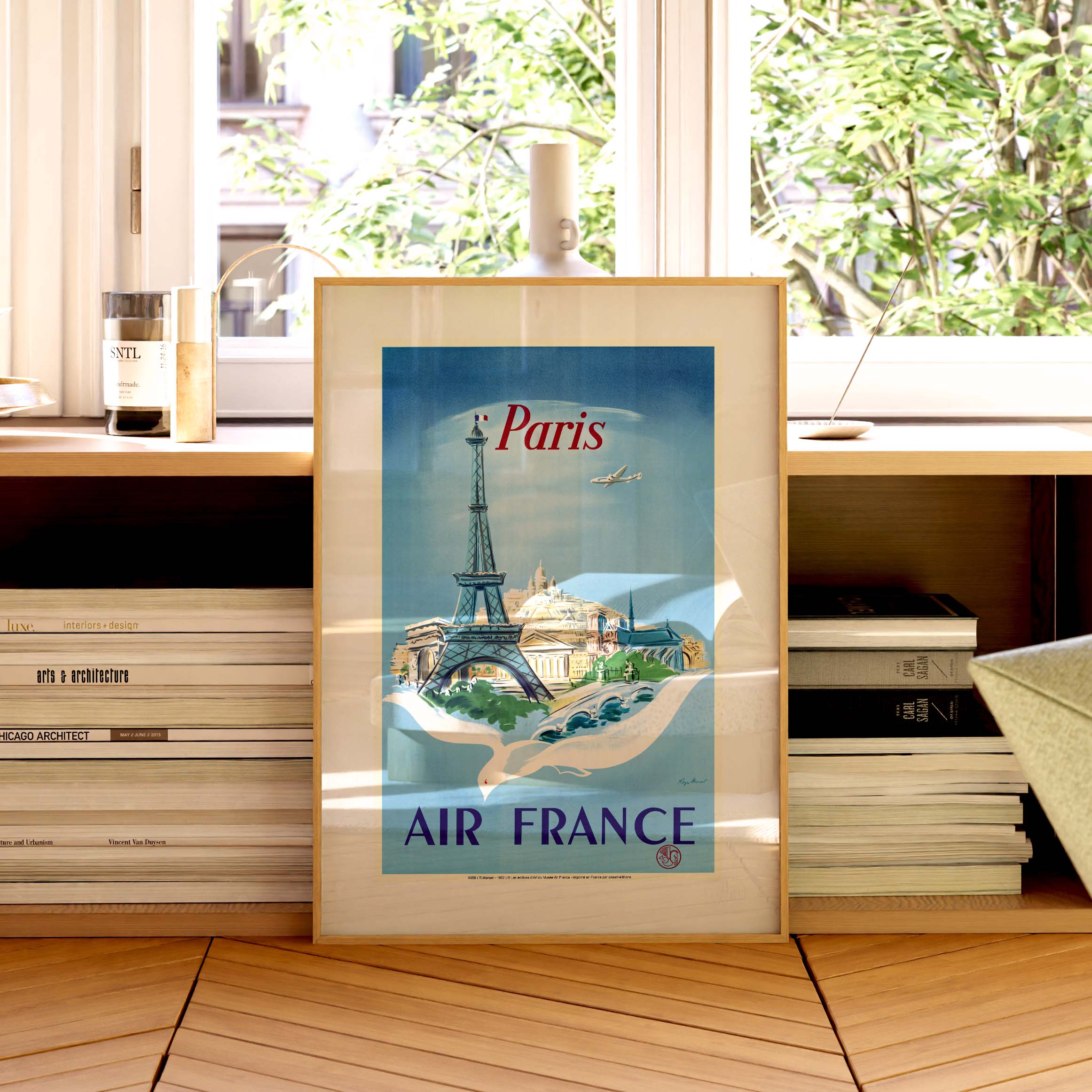 Air France poster - Paris Eiffel Tower, dove
