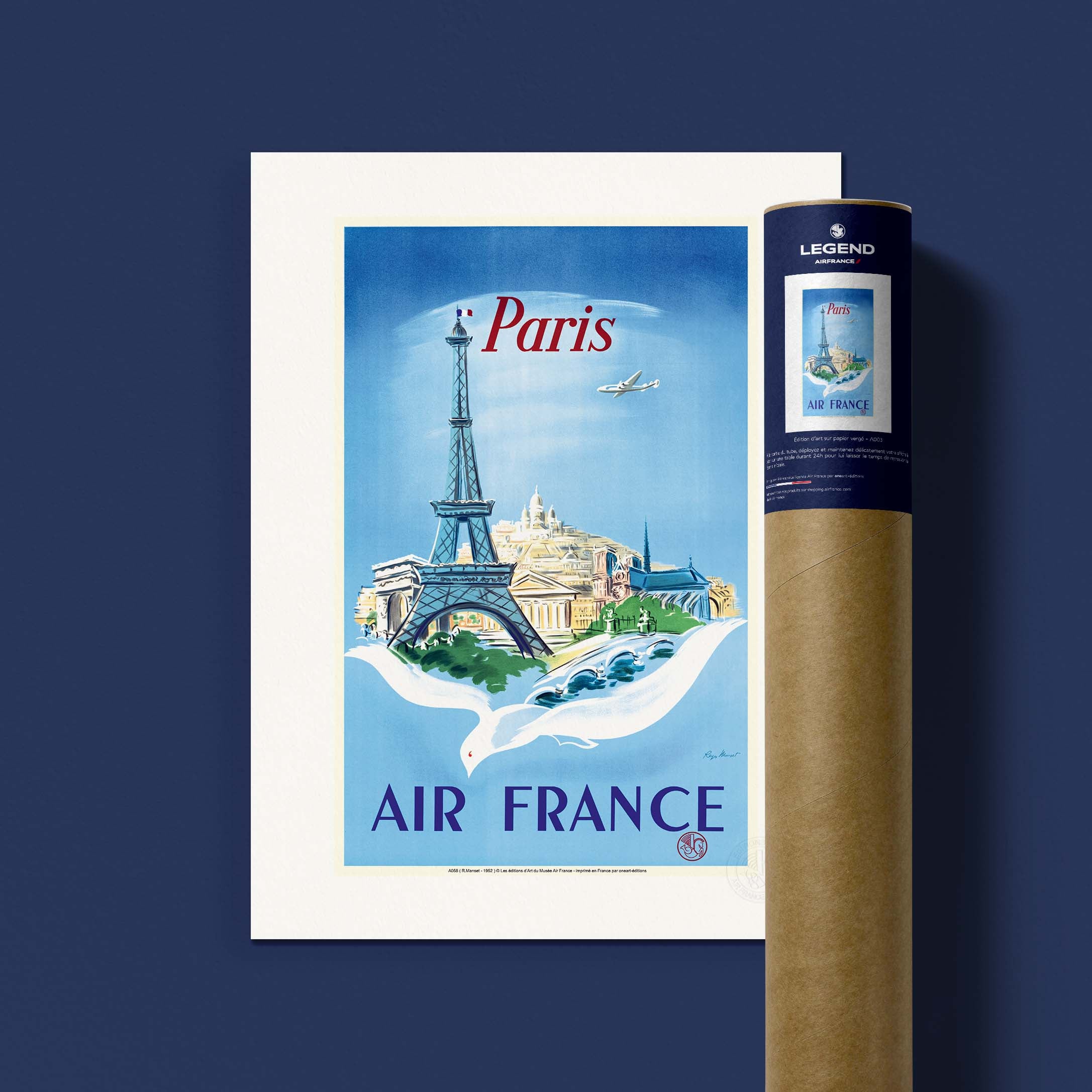 Air France poster - Paris Eiffel Tower, dove