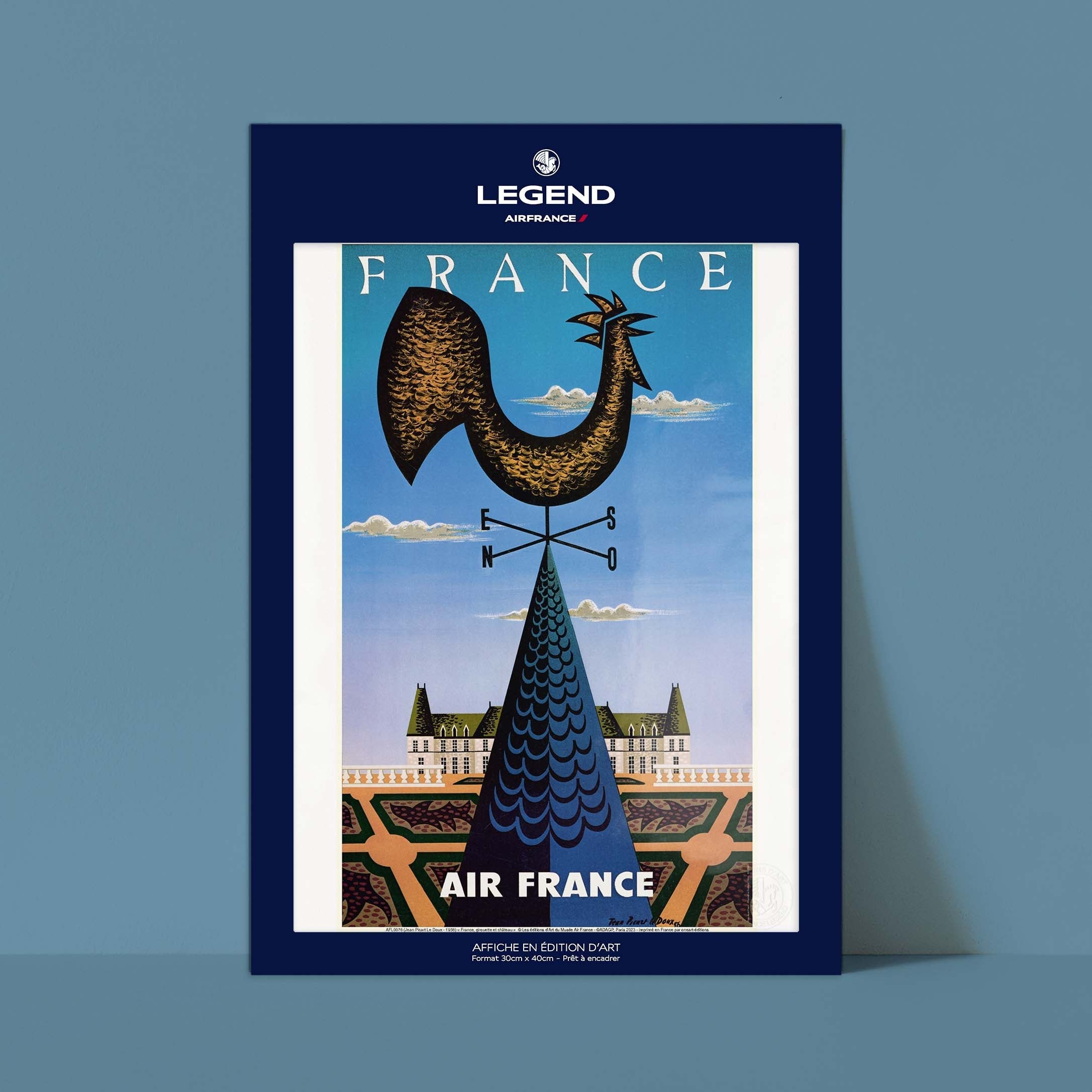 Affiche "Les Imparfaits" Air France - France, girouette et chateau