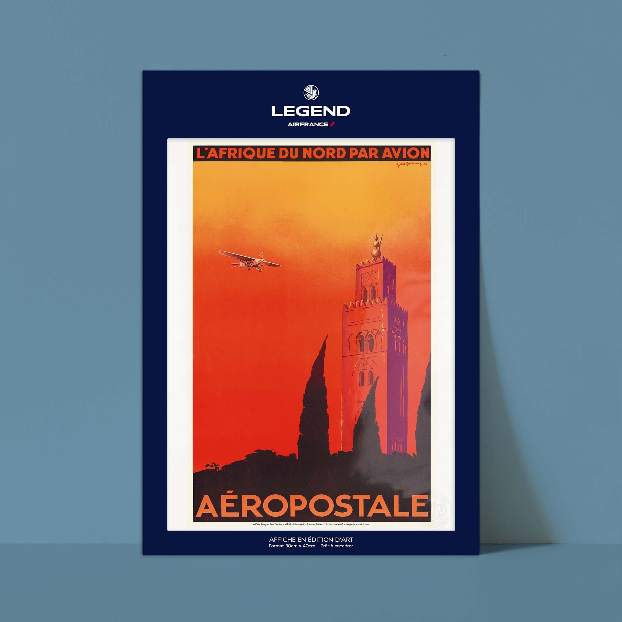 Affiche Air France - L'Afrique du Nord par avion