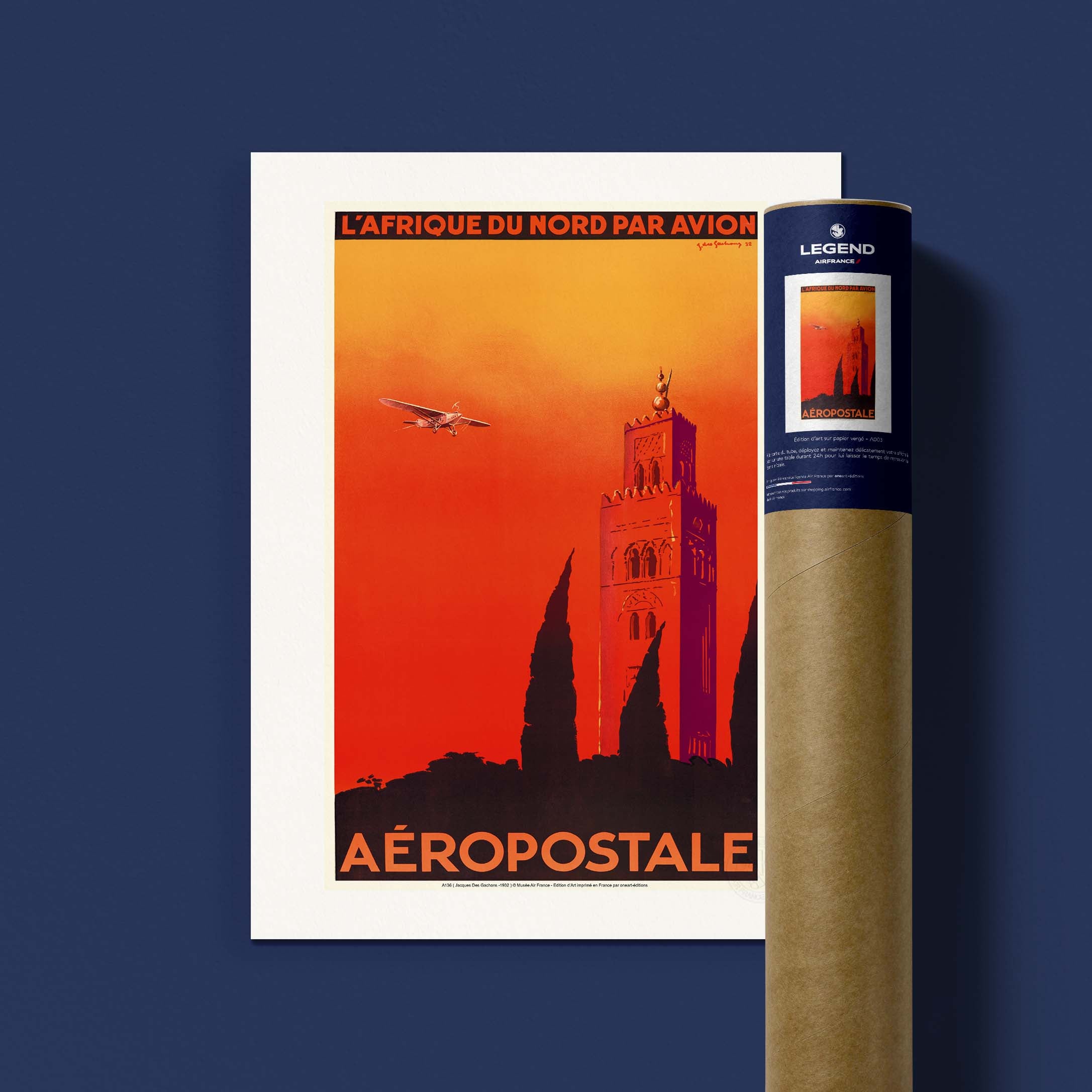 Affiche Air France - L'Afrique du Nord par avion