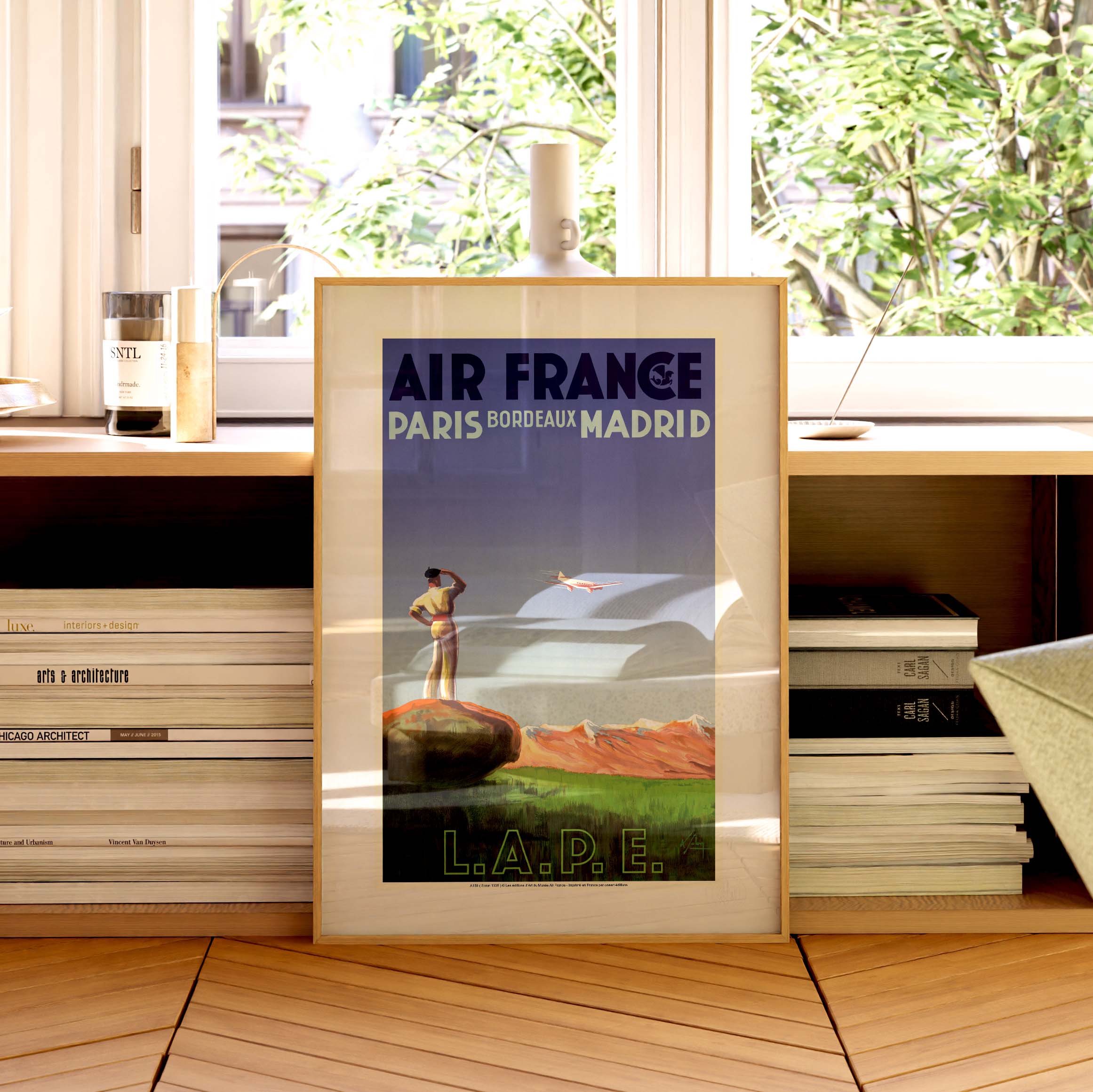 Affiche Air France - LAPE Paris - Bordeaux - Madrid