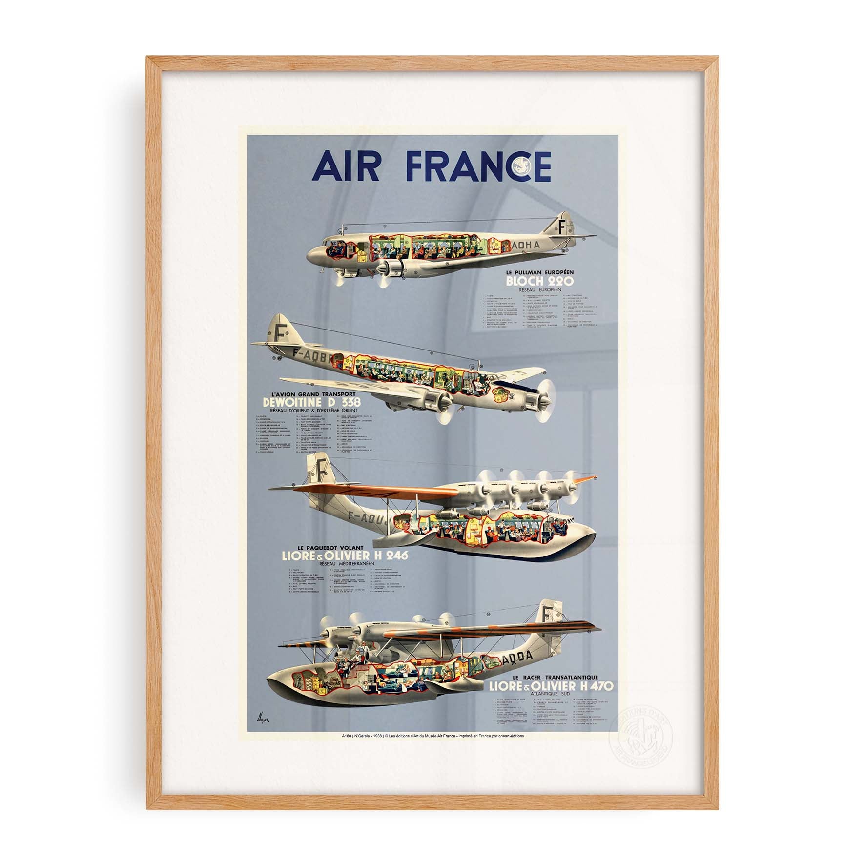 Affiche Air France - Flotte époque