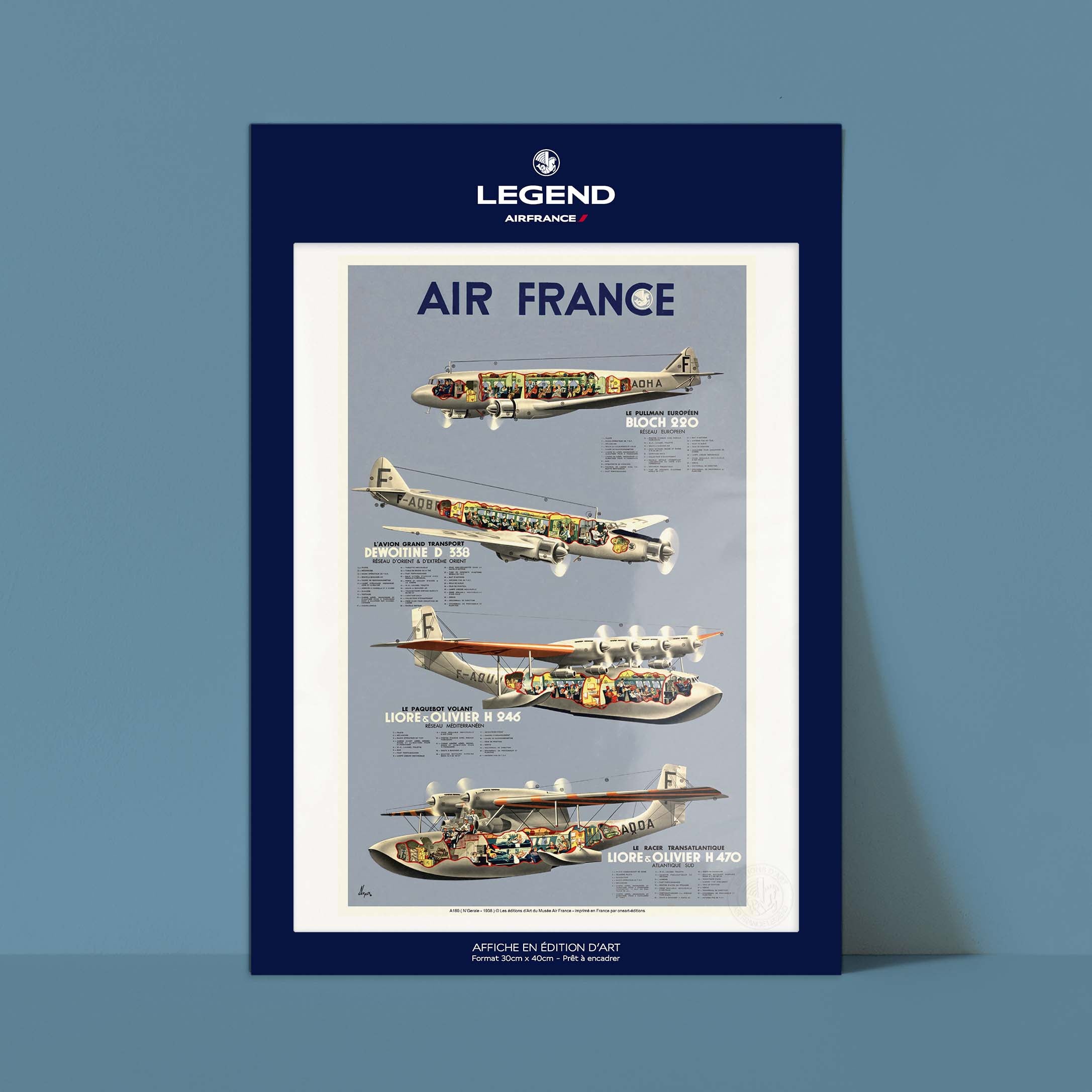 Affiche Air France - Flotte époque