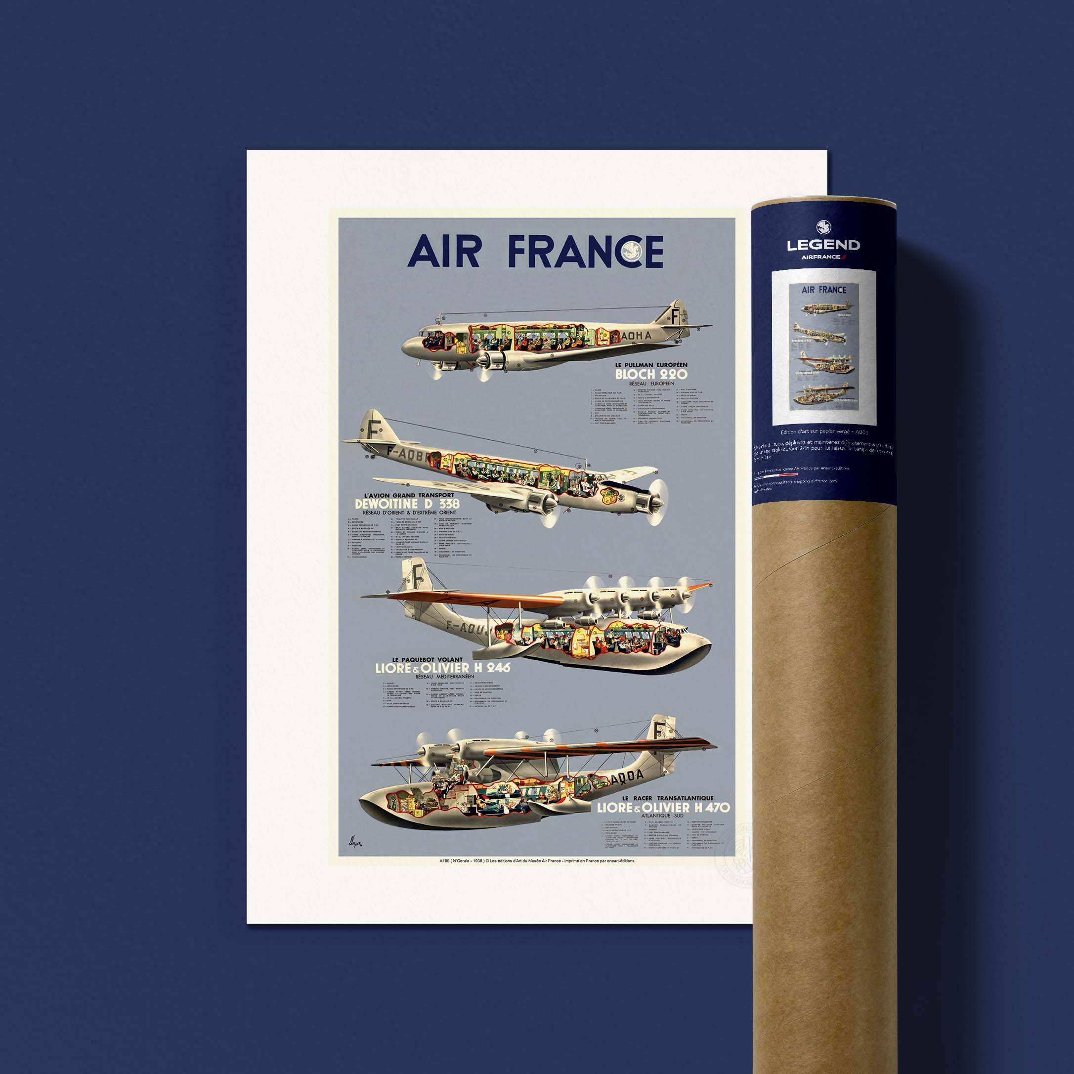Affiche Air France - Flotte époque