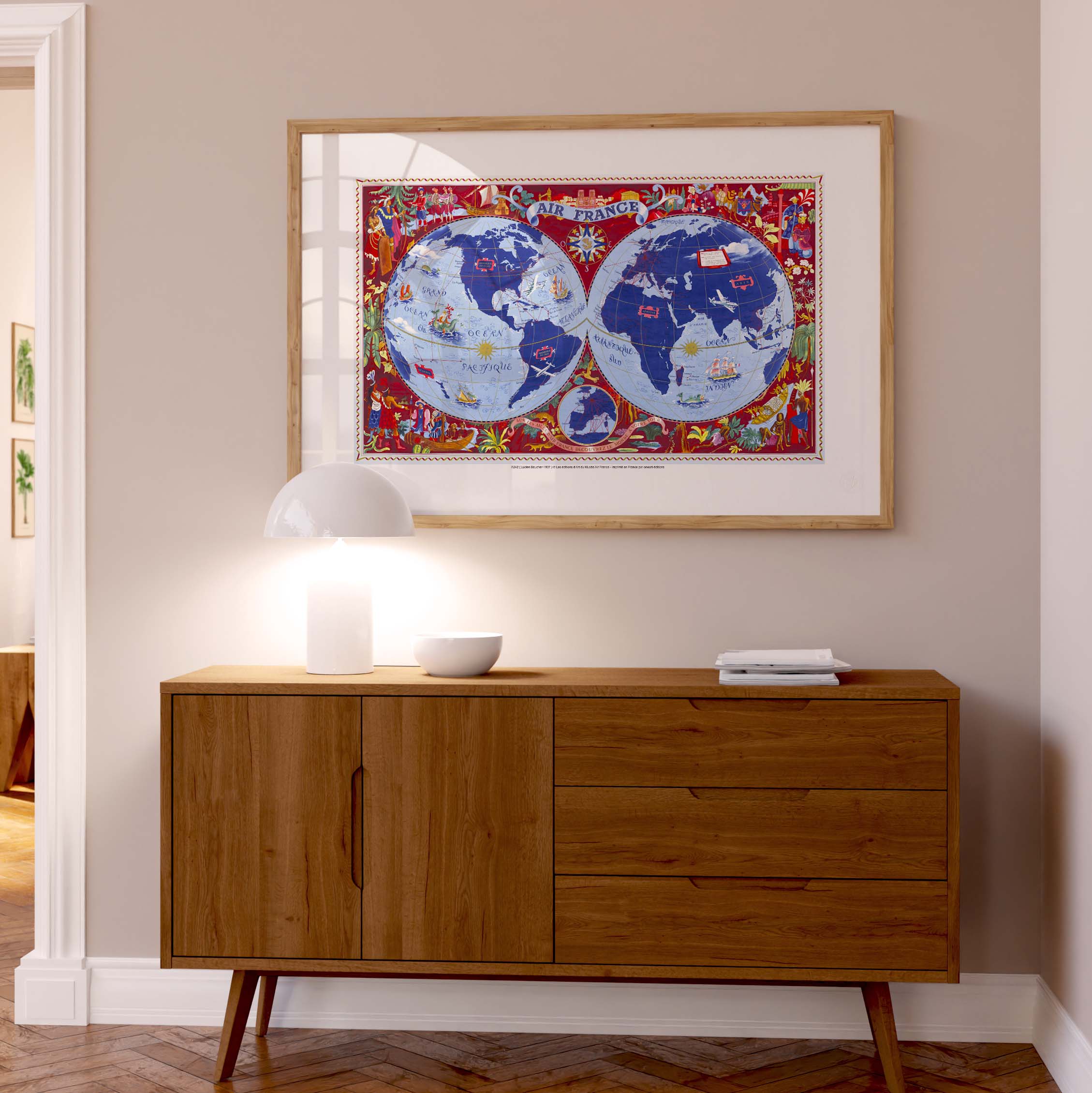 Affiche "Les Imparfaits" Air France - MAPPEMONDE Sur les ailes d'Air France