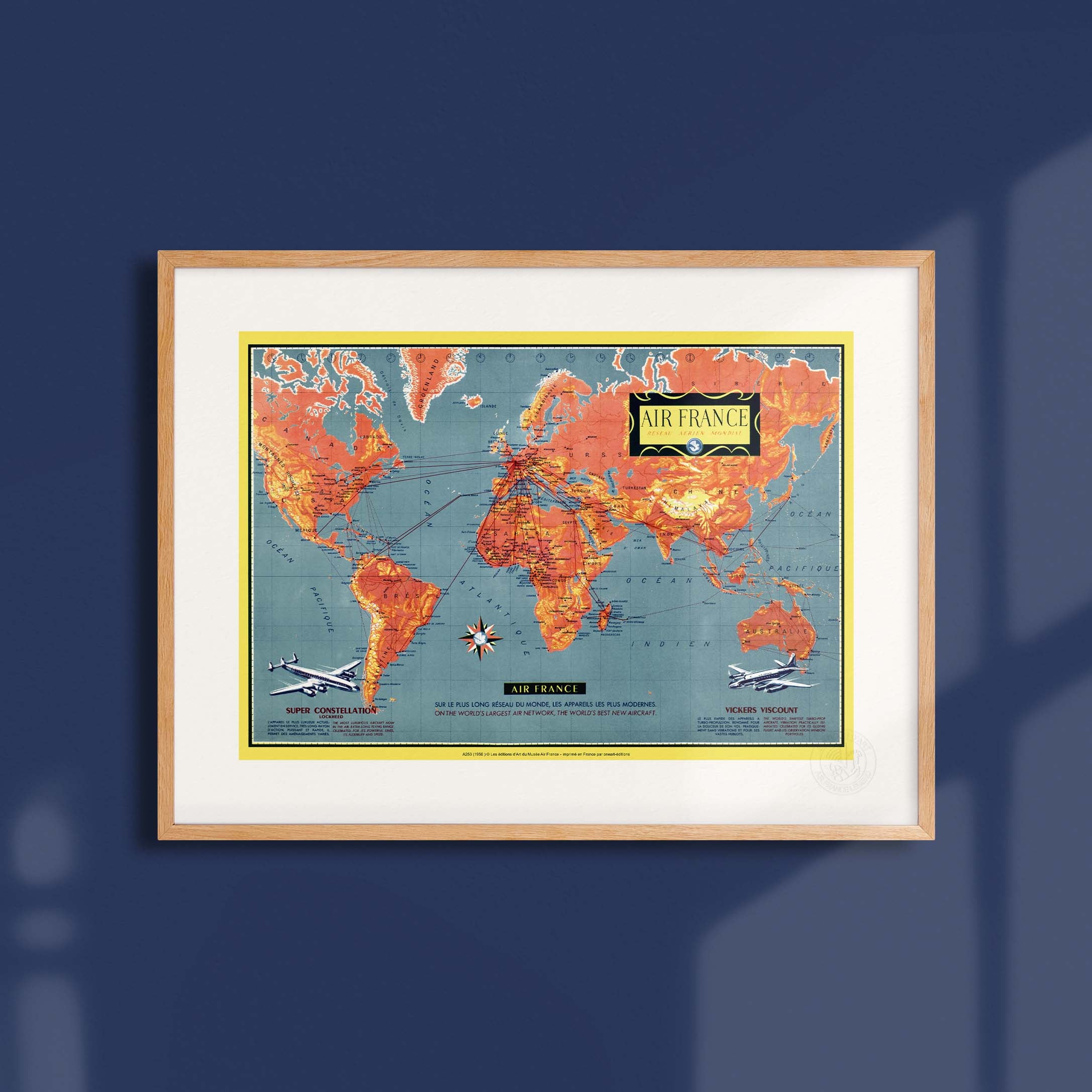 Locandina Air France - Mappa del mondo: scoprite il mondo…