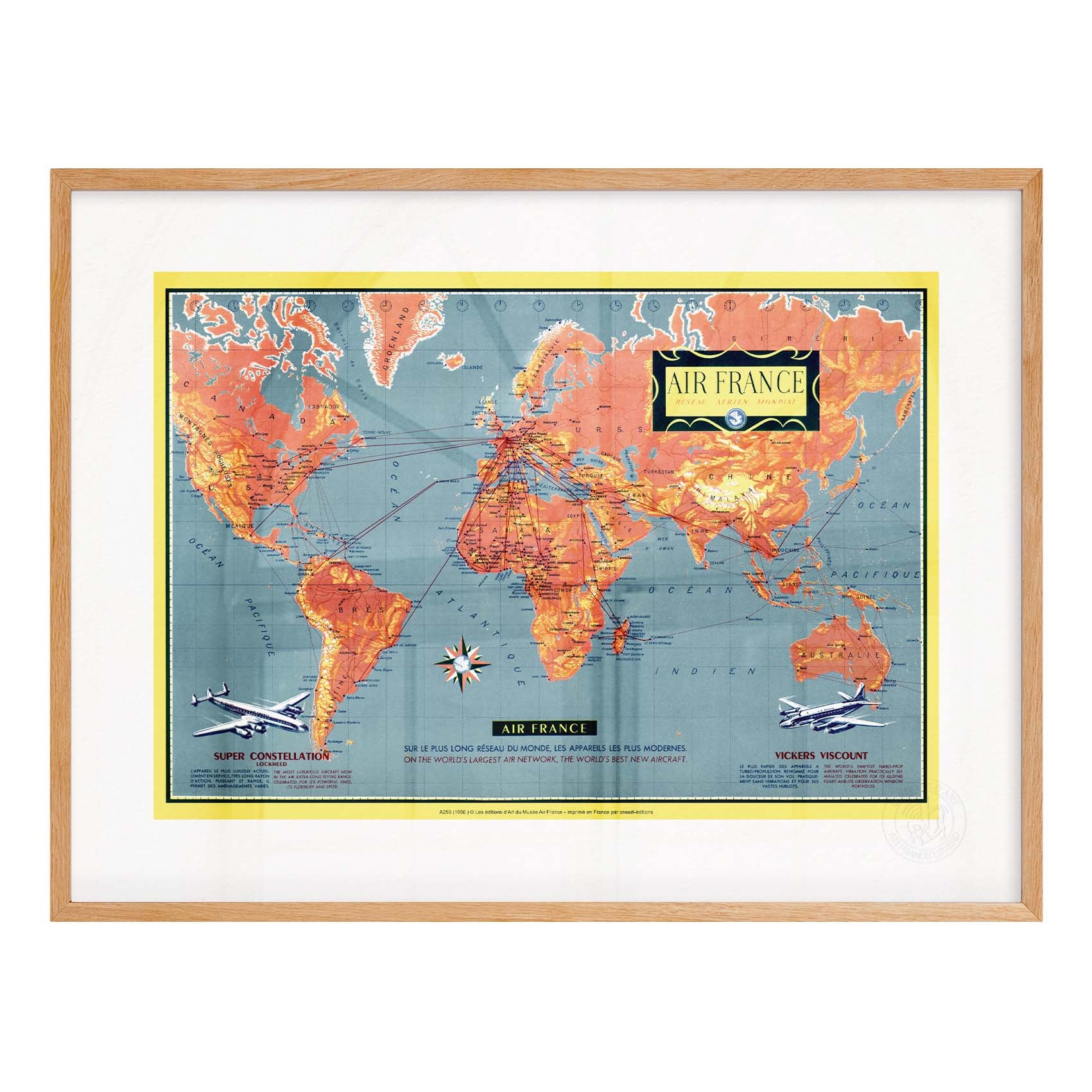 Locandina Air France - Mappa del mondo: scoprite il mondo…
