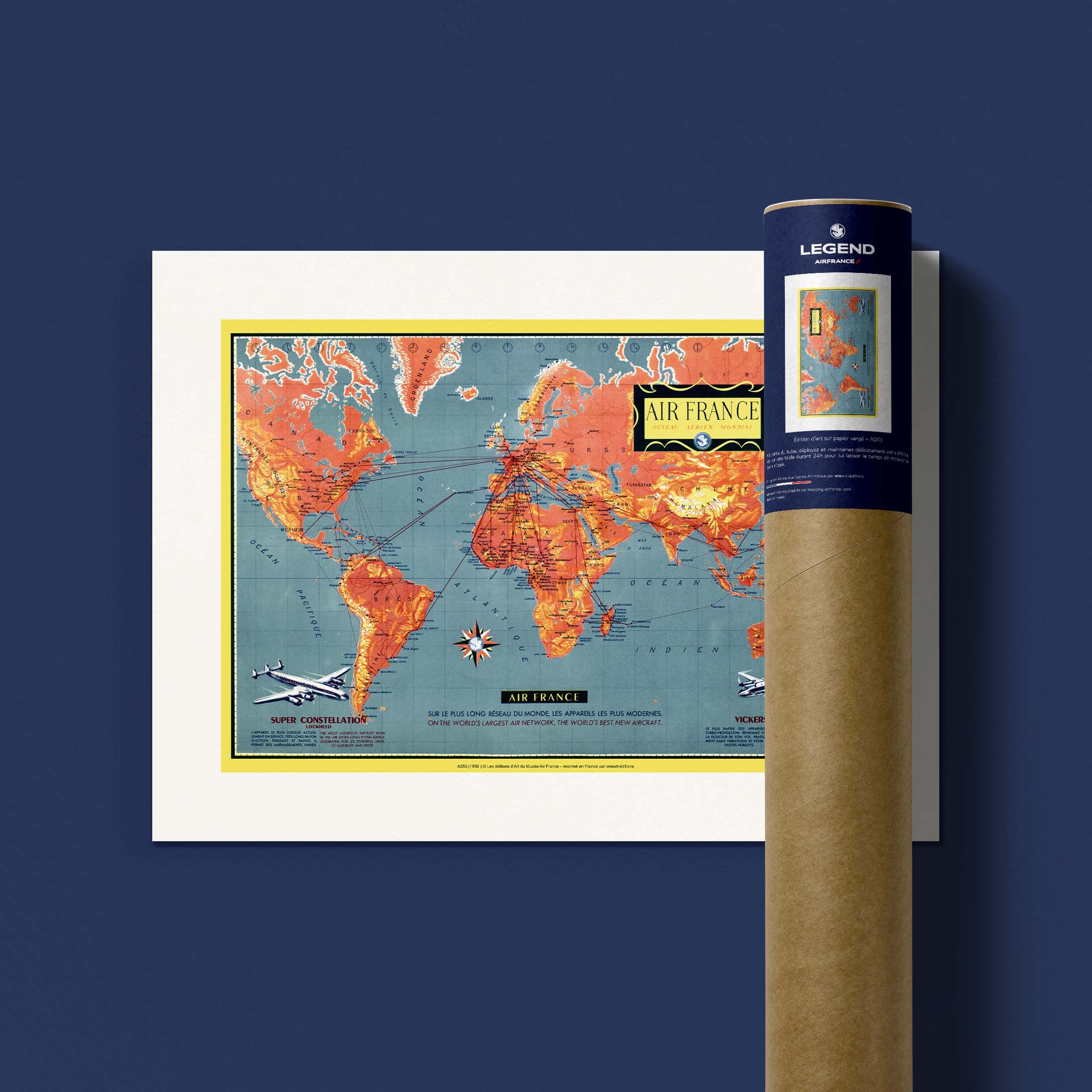 Locandina Air France - Mappa del mondo: scoprite il mondo…