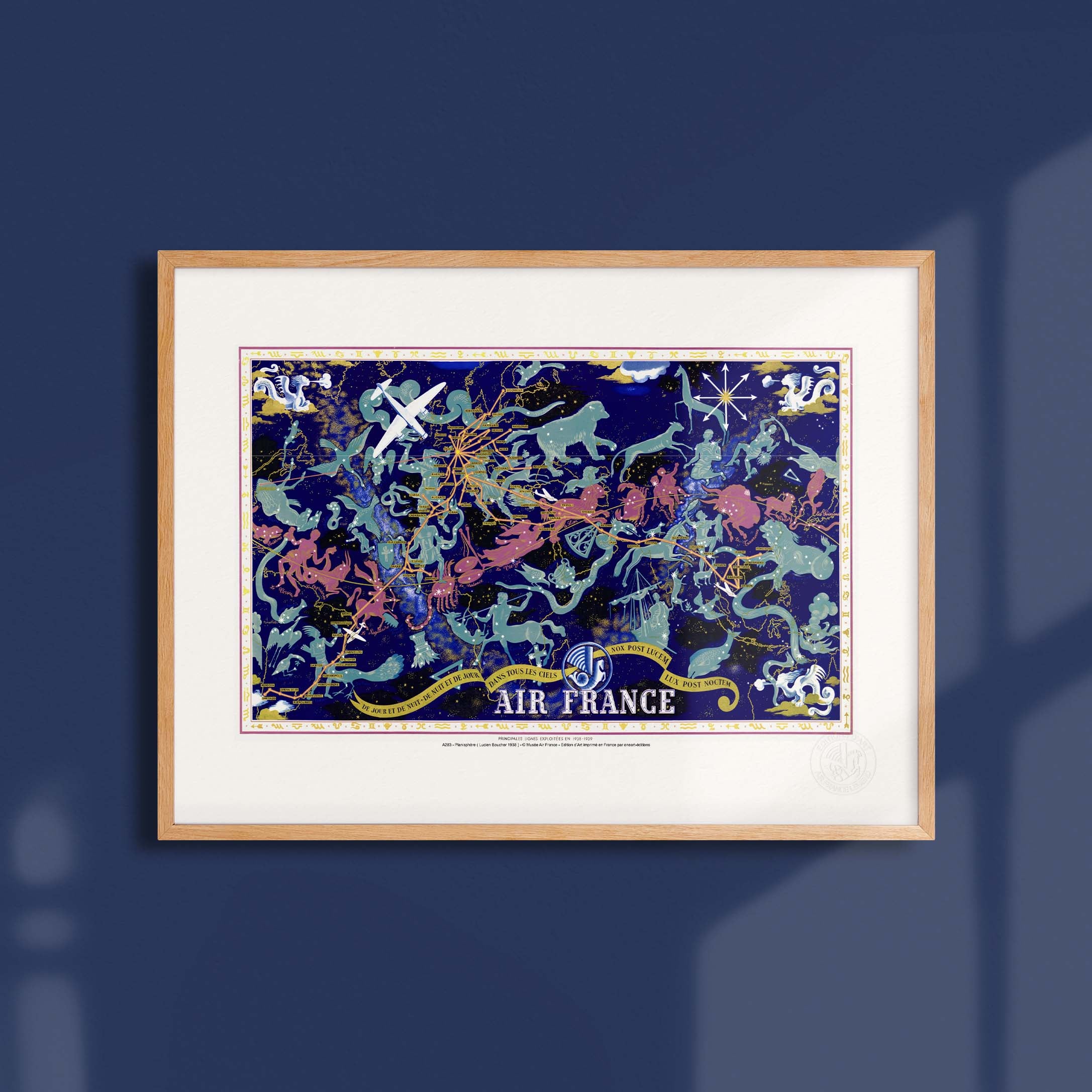 Affiche Air France - Carte céleste