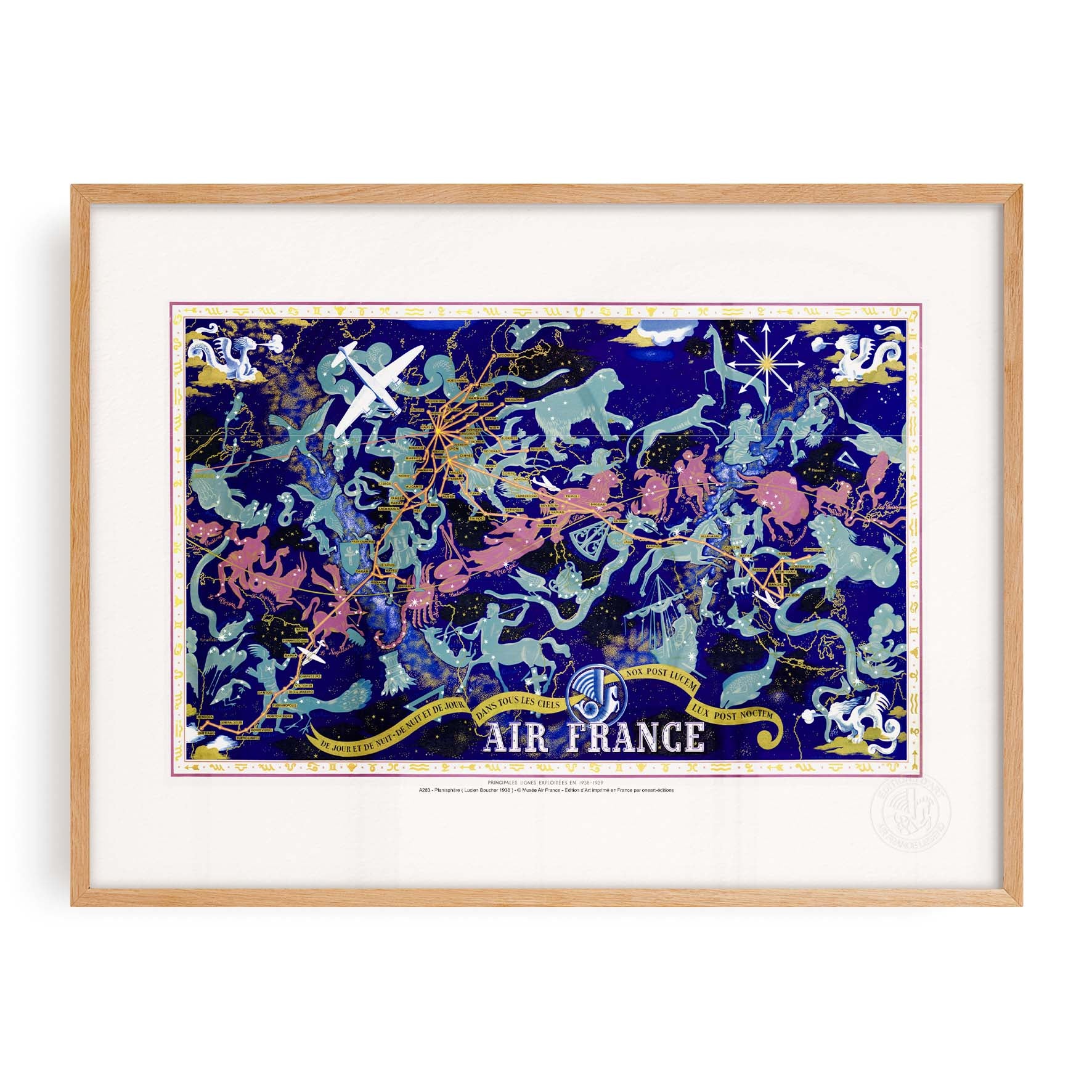 Affiche Air France - Carte céleste