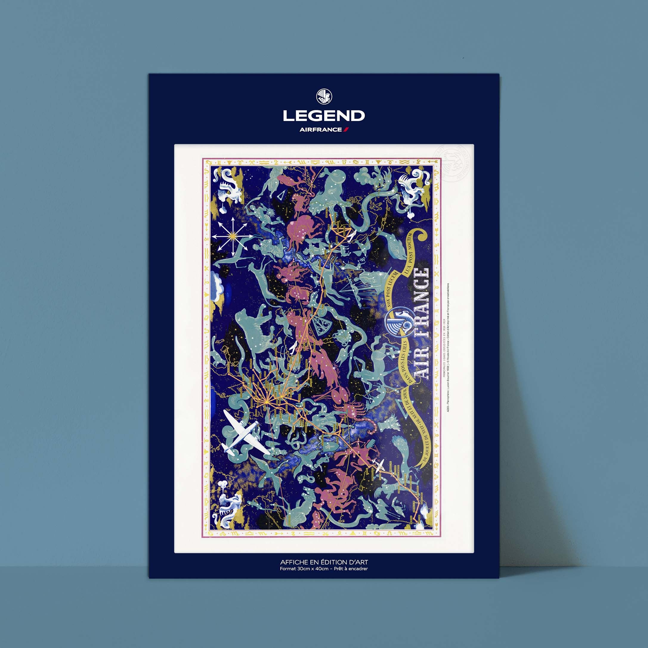 Affiche Air France - Carte céleste