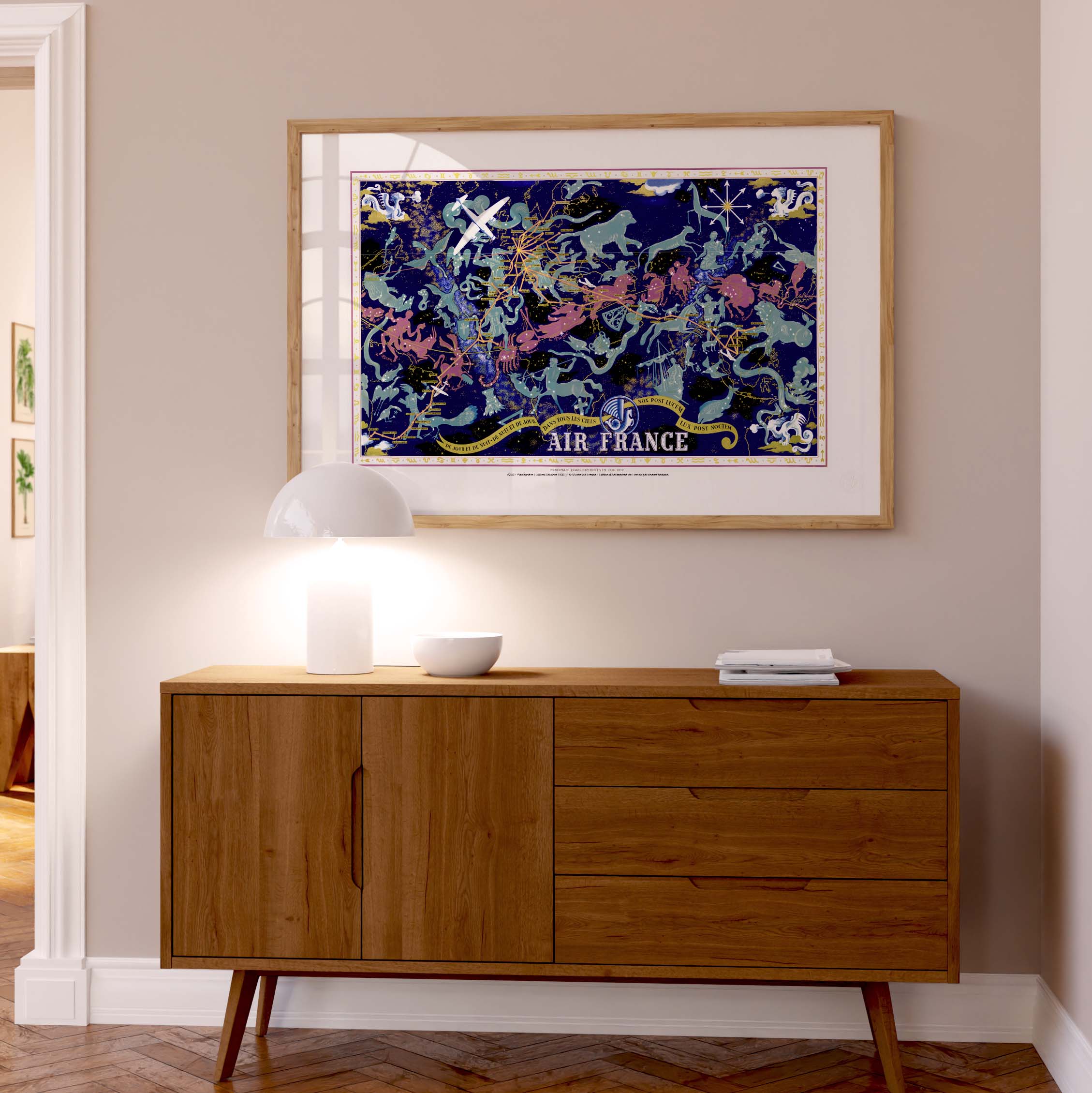 Affiche "Les Imparfaits" Air France - Carte céleste