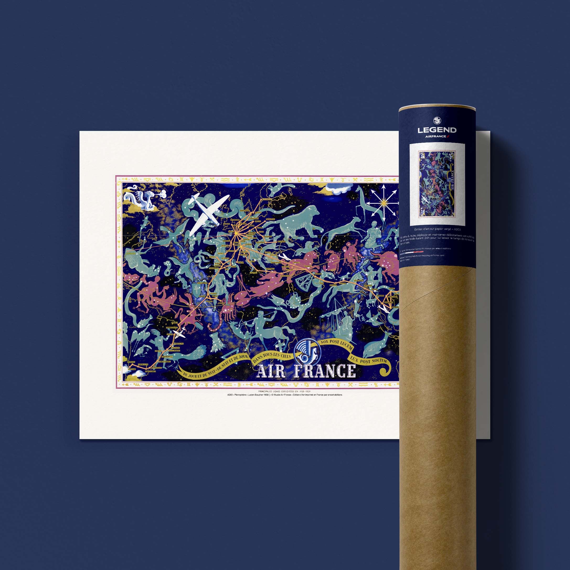 Affiche Air France - Carte céleste