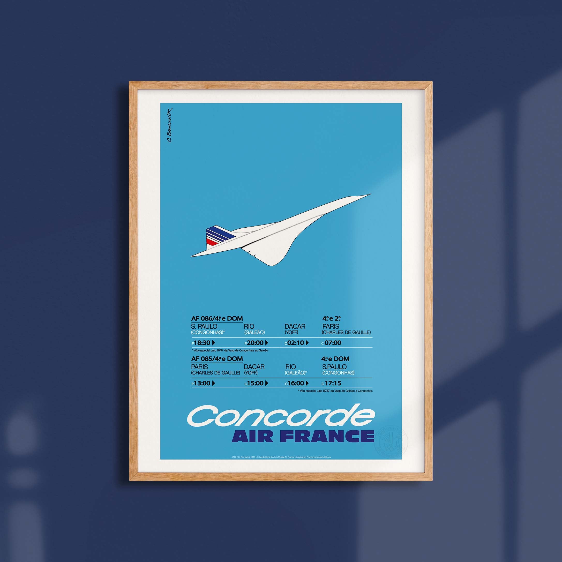 Affiche Air France - Concorde bleu