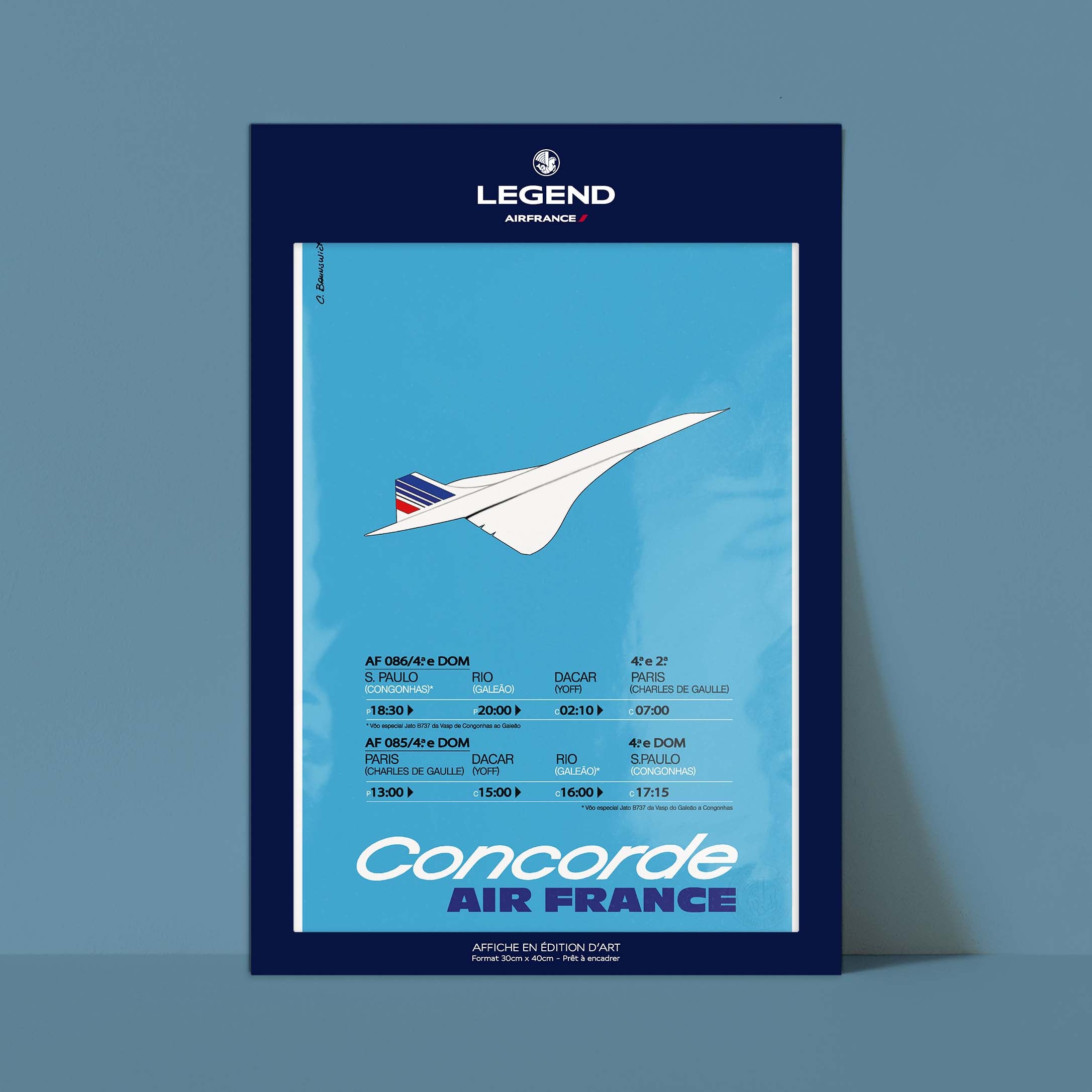 Affiche Air France - Concorde bleu