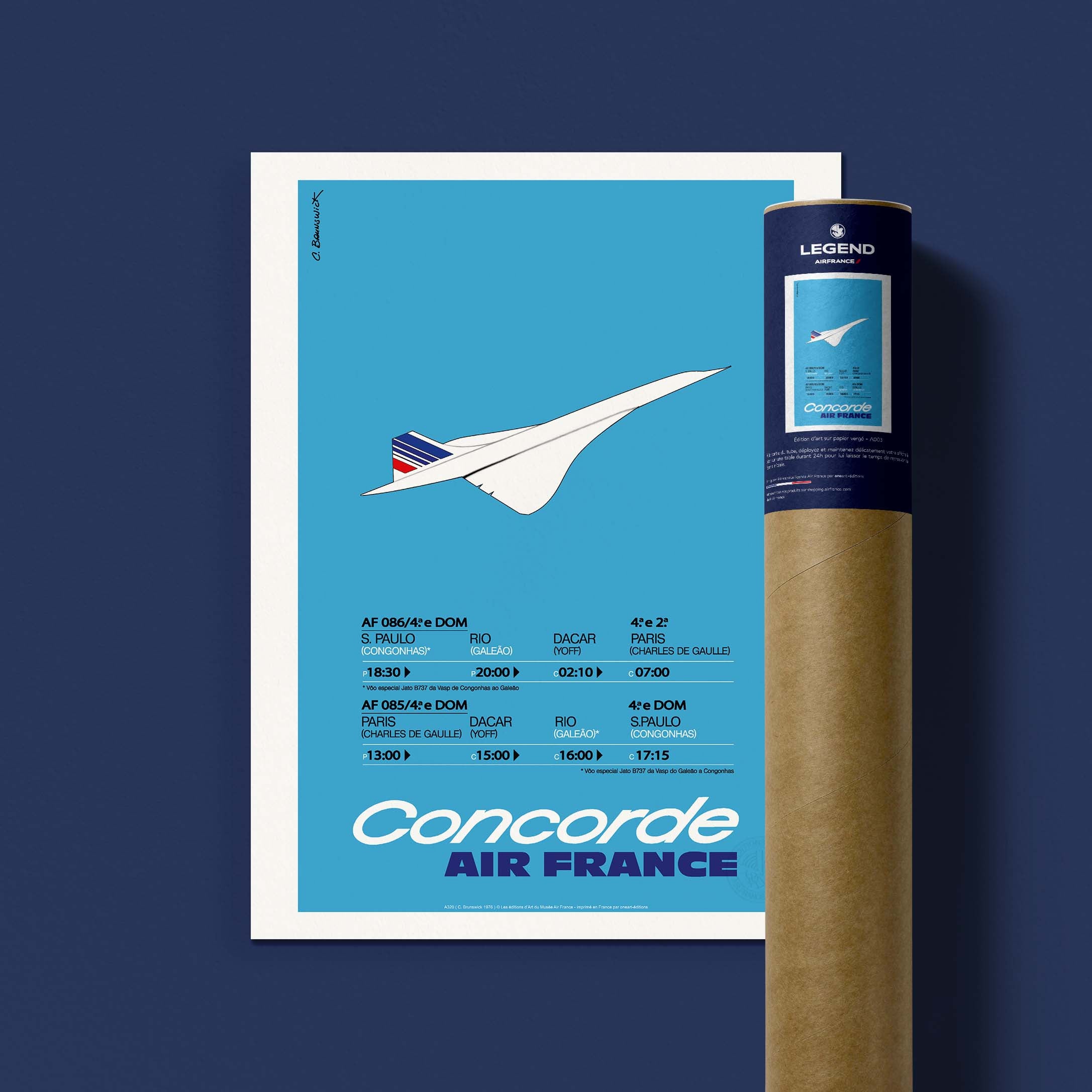 Affiche Air France - Concorde bleu