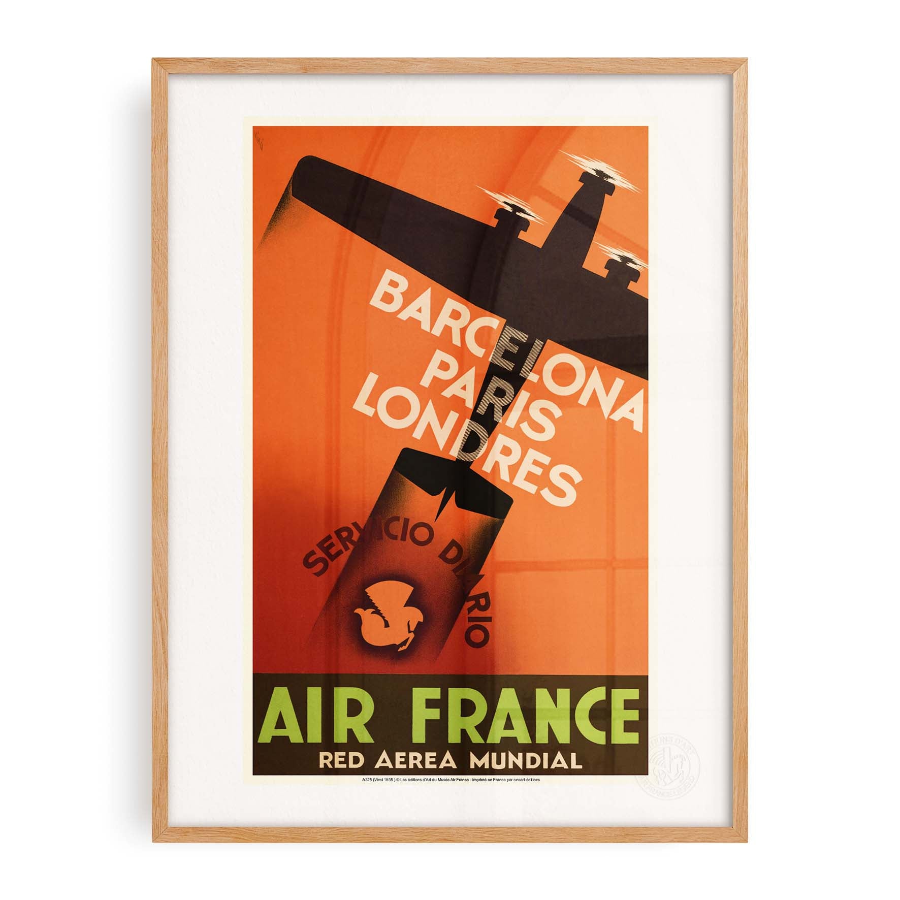 Affiche Air France - Red area Barcelona - Paris - Londres