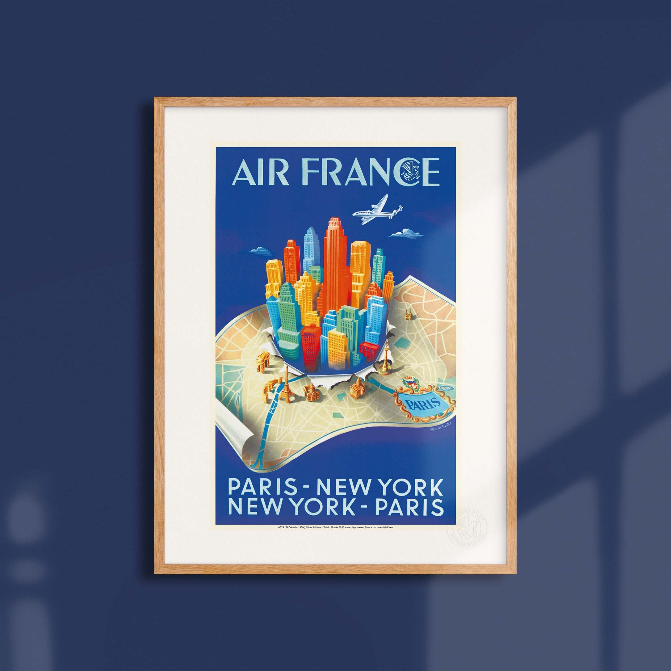 Locandina Air France - Parigi New York - Mappa dell'edificio