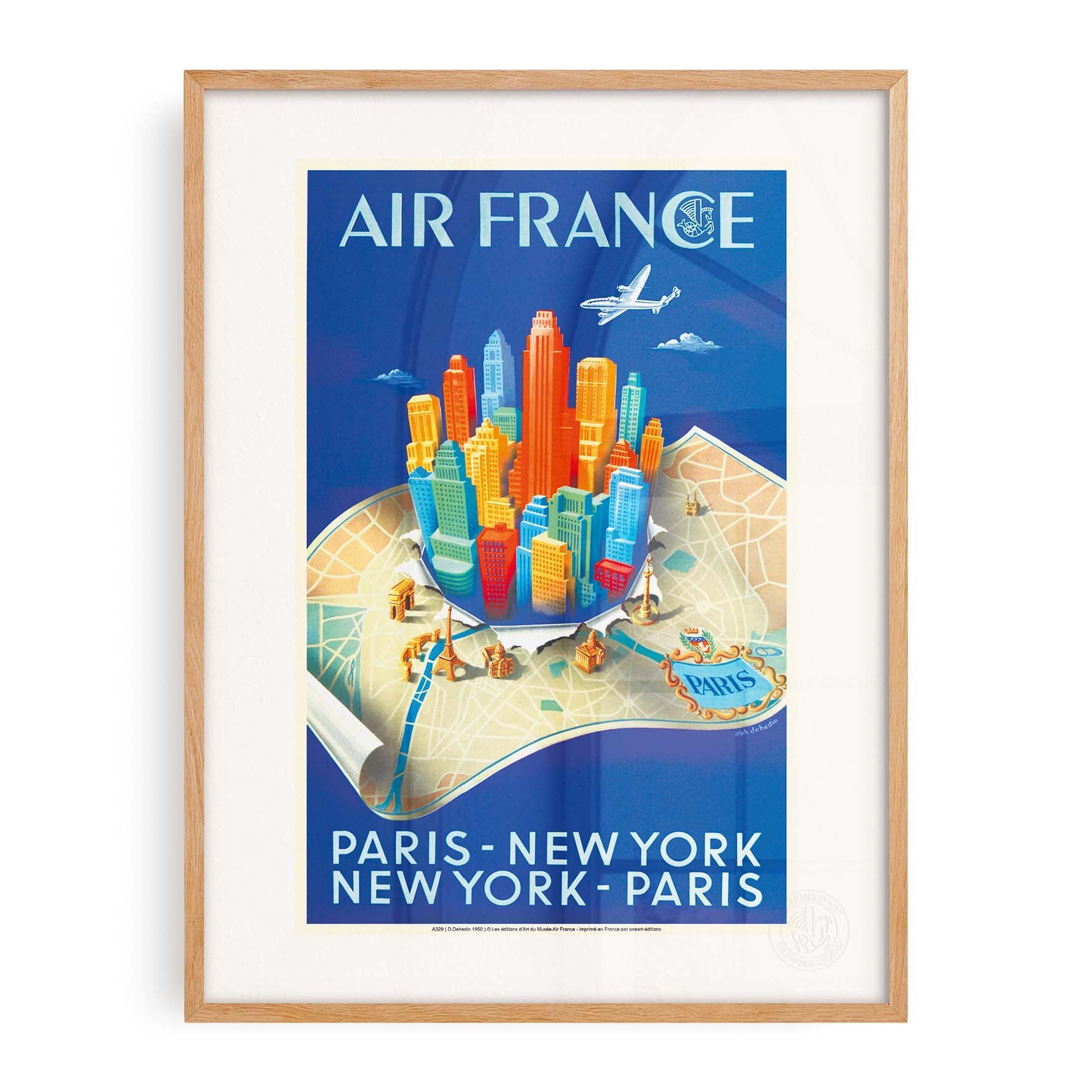 Affiche "Les Imparfaits" Air France - Paris New-York Building map