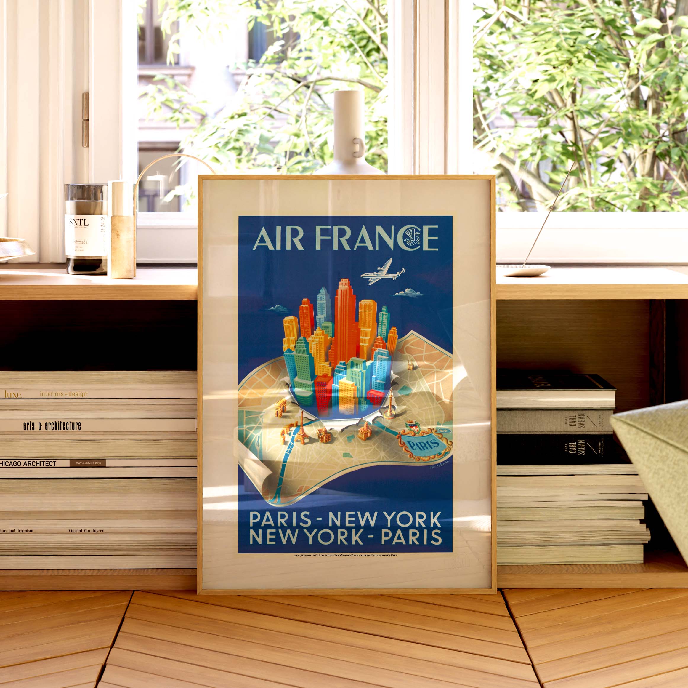 Locandina Air France - Parigi New York - Mappa dell'edificio