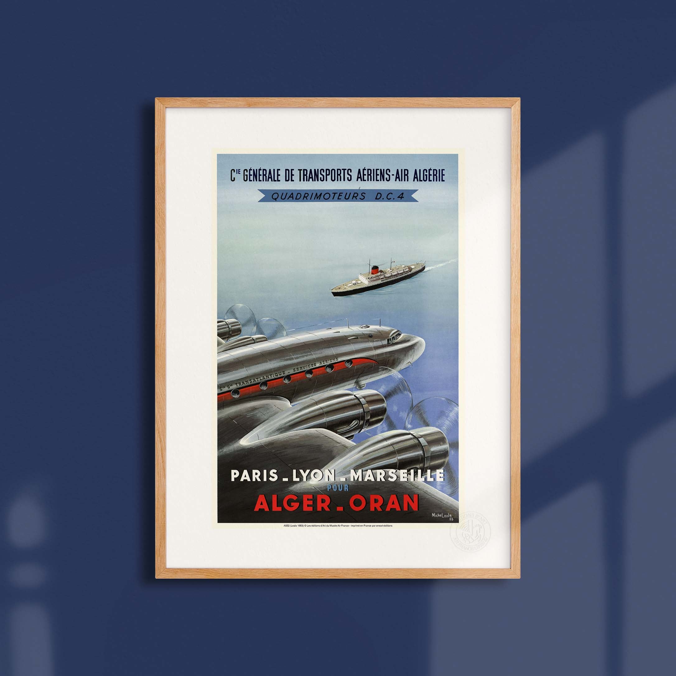 Affiche Air France - PLM pour Alger-Oran