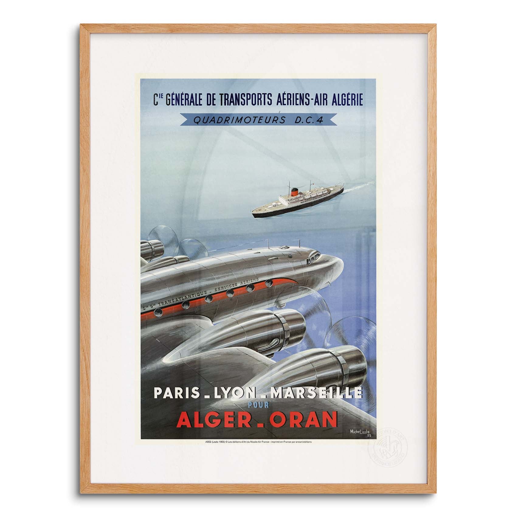 Affiche Air France - PLM pour Alger-Oran