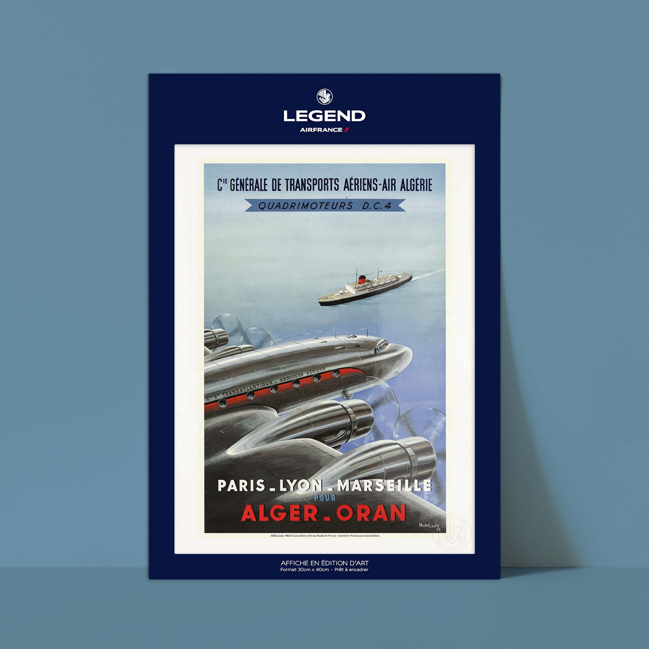 Affiche Air France - PLM pour Alger-Oran