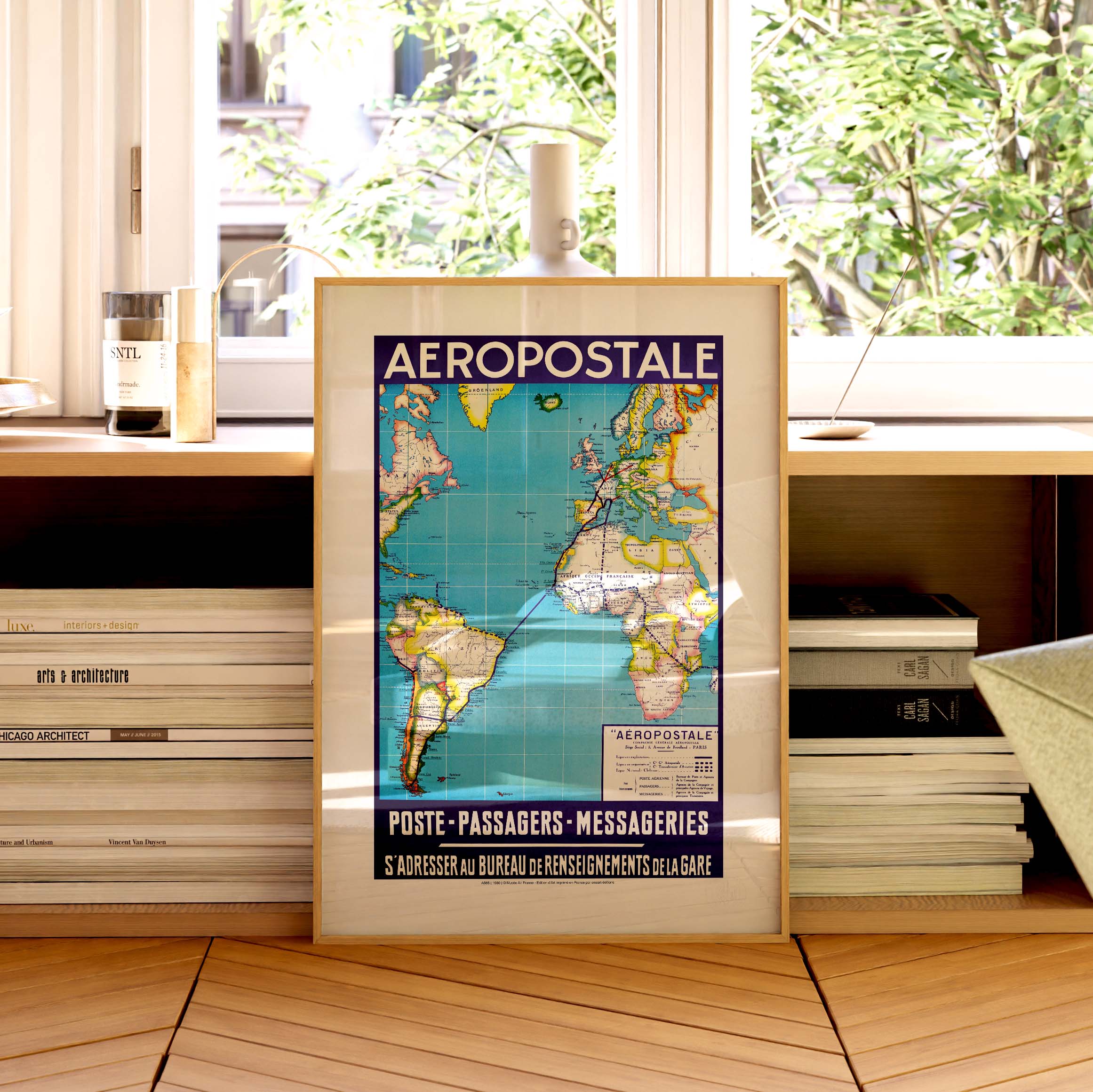 Affisso Air France - Posta - Passeggeri - Messaggistica