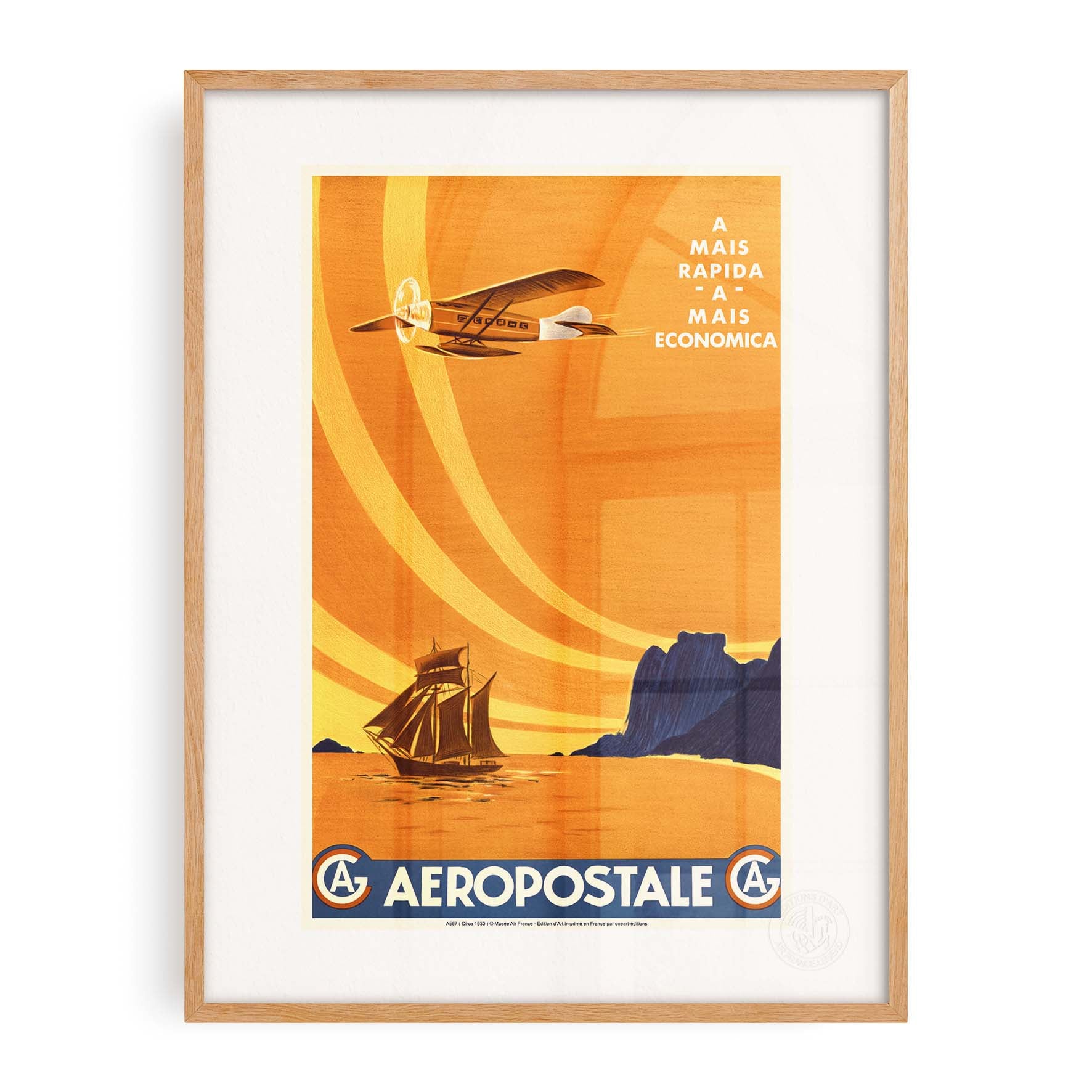 Affiche Air France - A Mais rapida A Mais economica