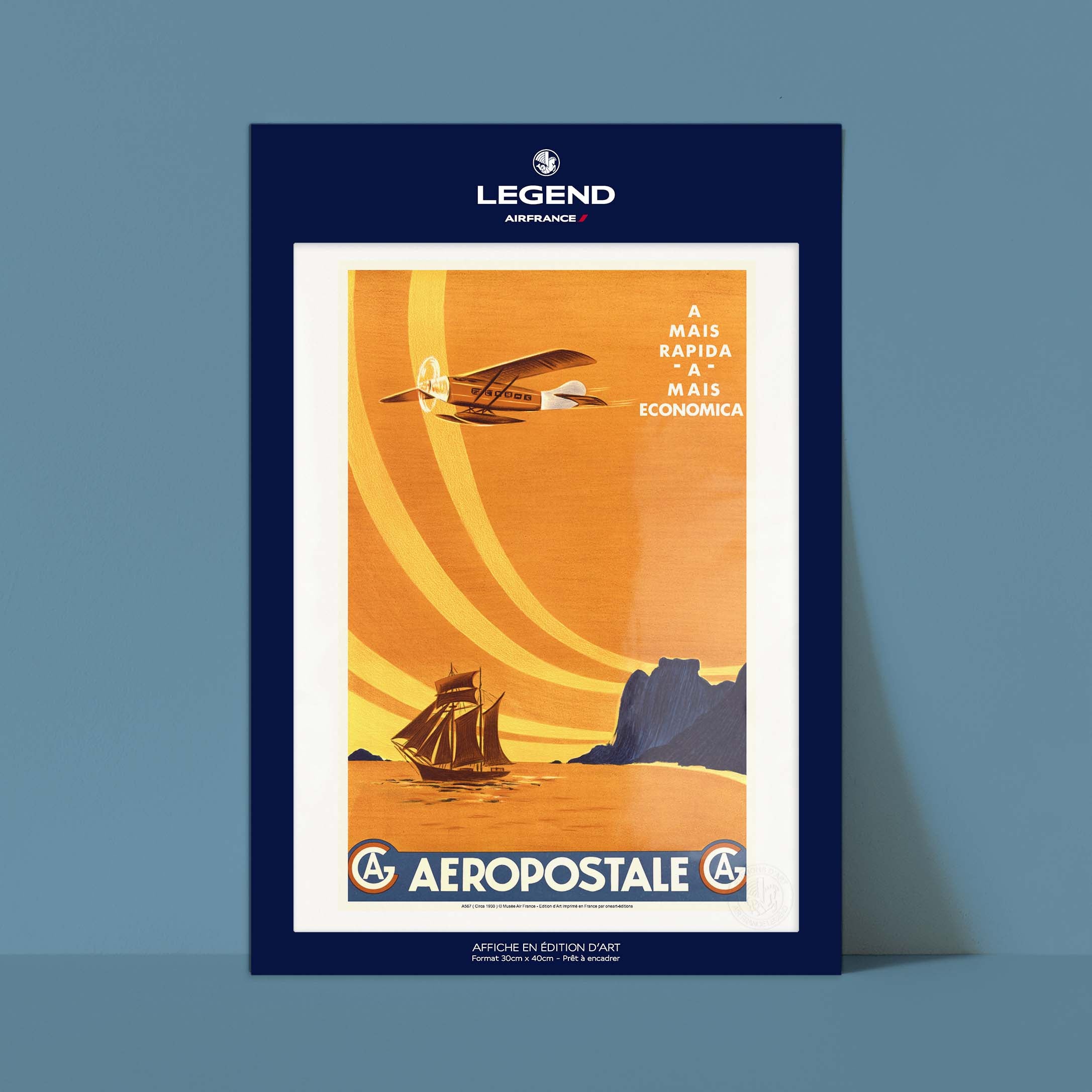Affiche Air France - A Mais rapida A Mais economica
