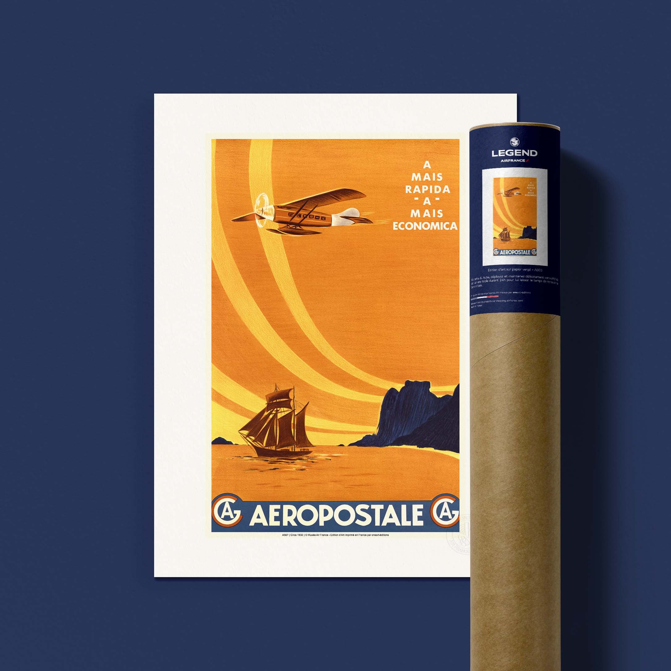 Affiche Air France - A Mais rapida A Mais economica
