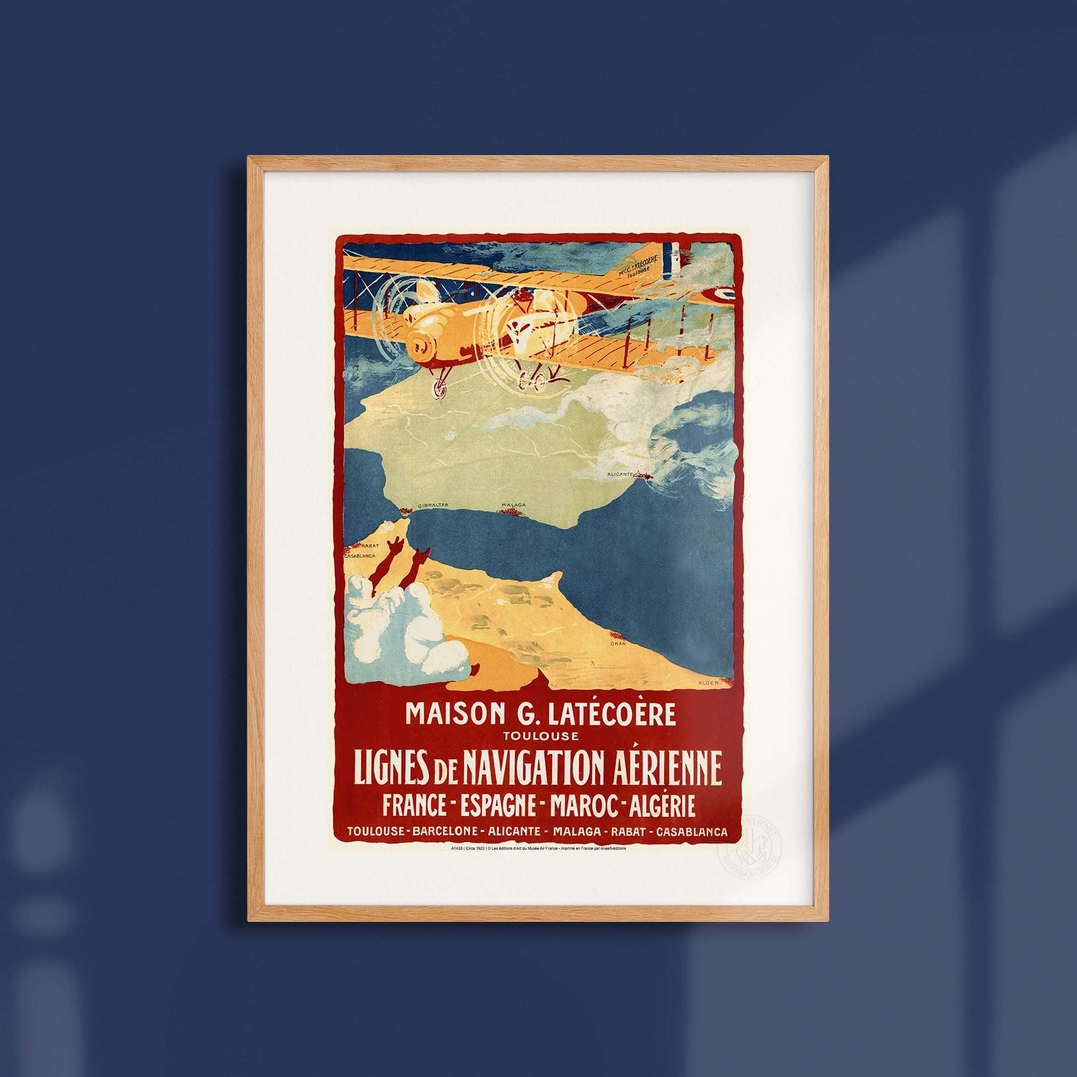 Locandina Air France - Maison G. Latécoère Francia Spagna Marocco Algeria