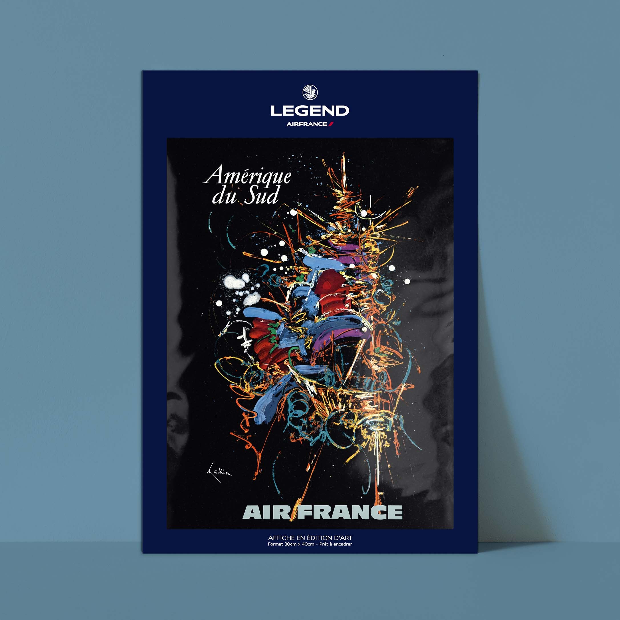 Affiche Air France - Amérique du sud par Georges Mathieu